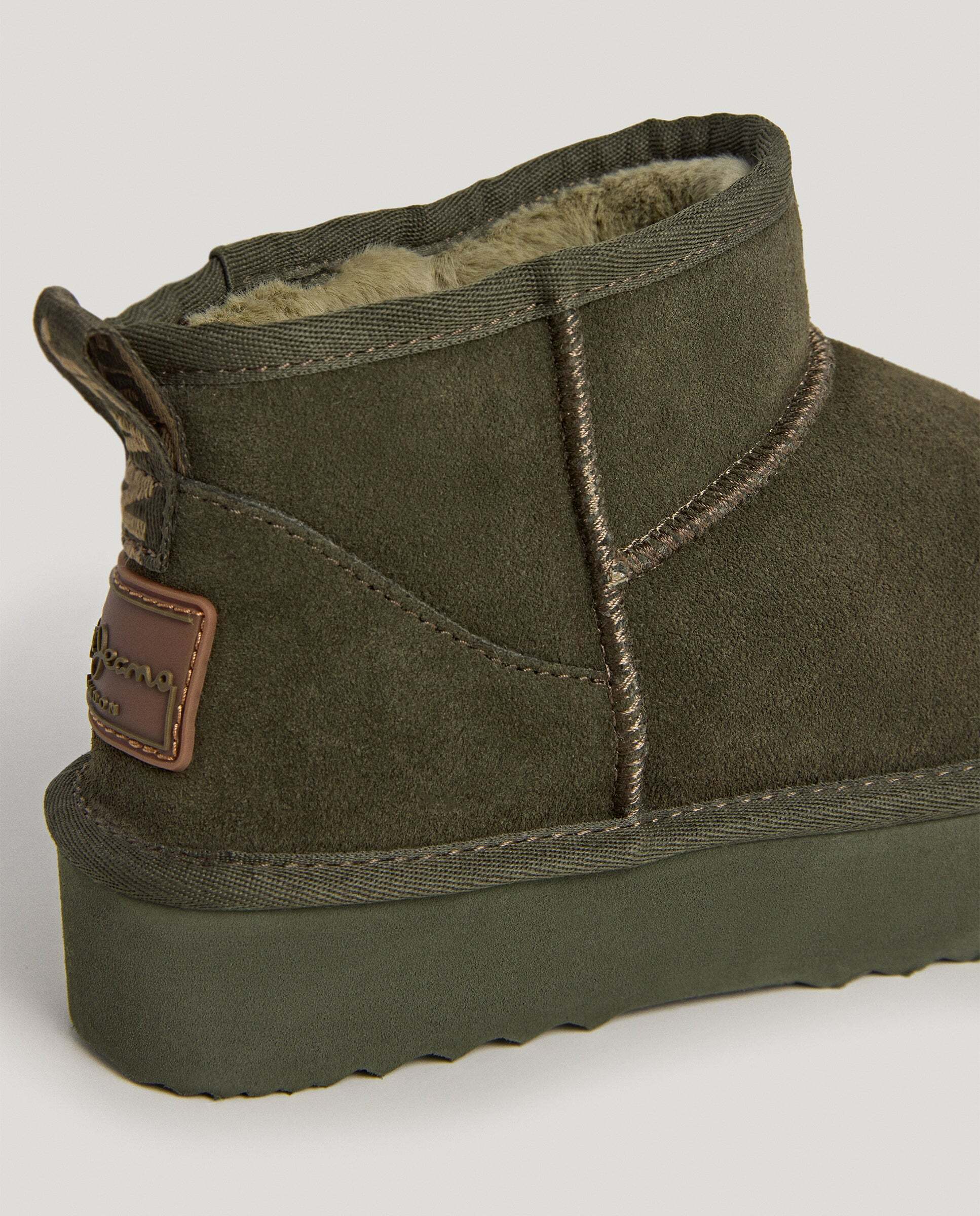 Botines de pelo de mujer de ante - Pepe Jeans - Verde Verde-5