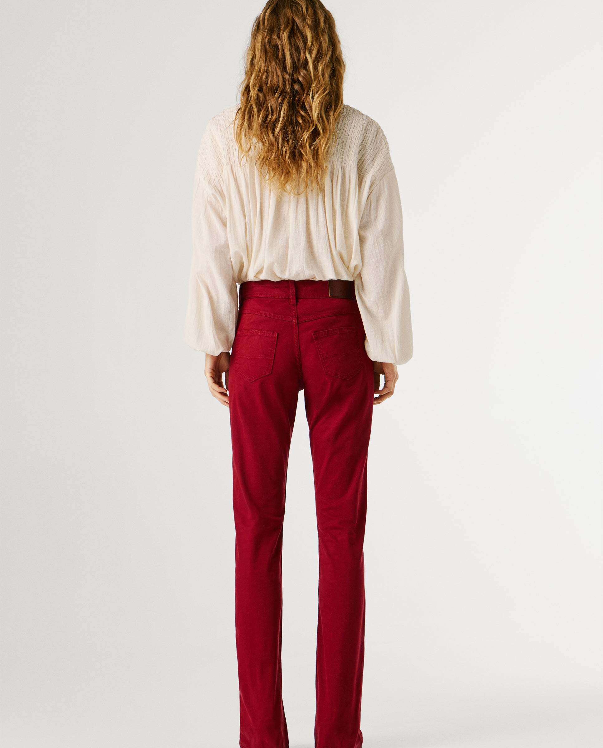 Pantalón de mujer 5 bolsillos fit flare - Pepe Jeans - Rojo Rojo-3