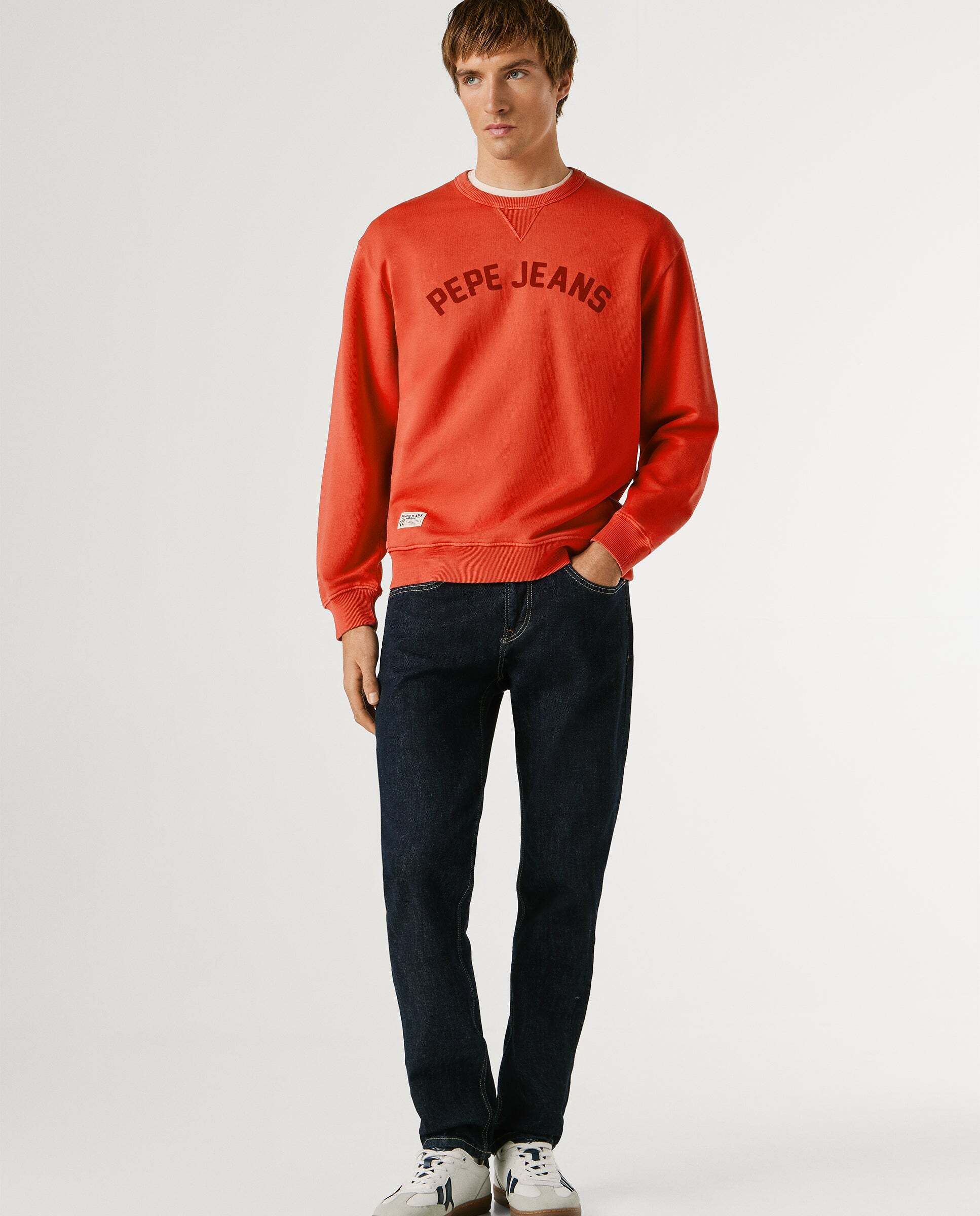 Sudadera de hombre con cuello redondo con logo - Pepe Jeans - Rojo Rojo-2