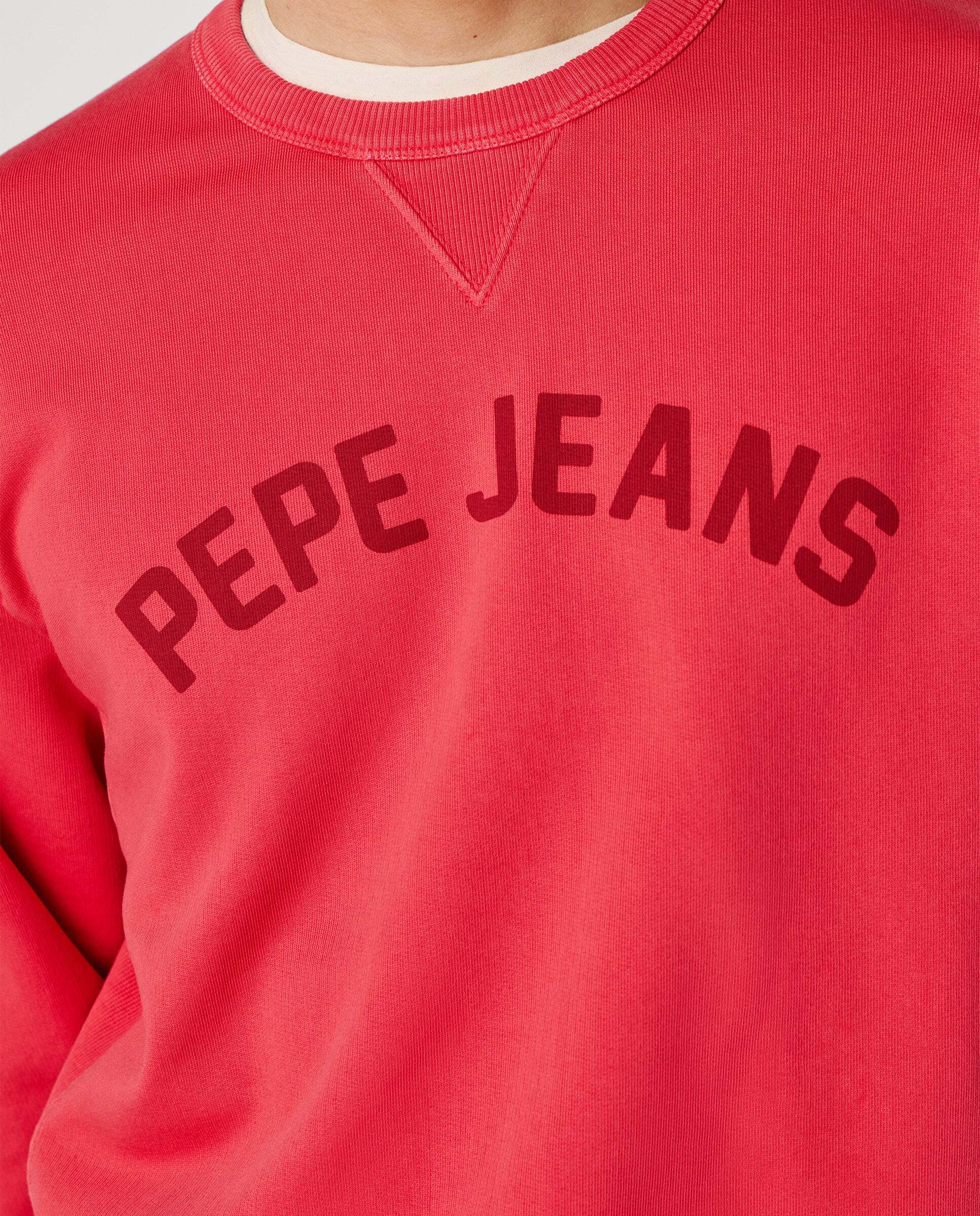Sudadera de hombre con cuello redondo con logo - Pepe Jeans - Rojo Rojo-7