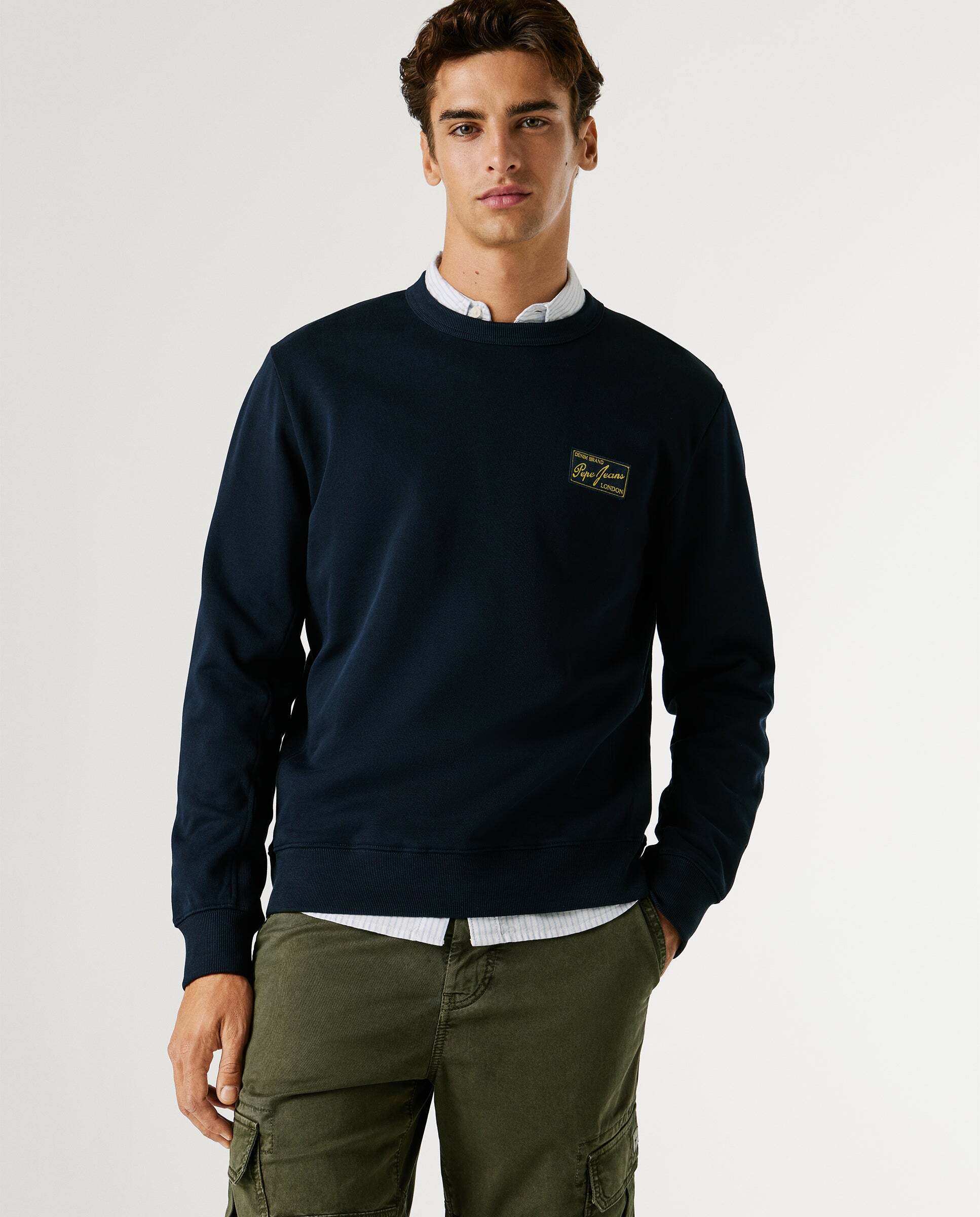 Imagen 0 de Sudadera de hombre con cuello redondo con logo Azul