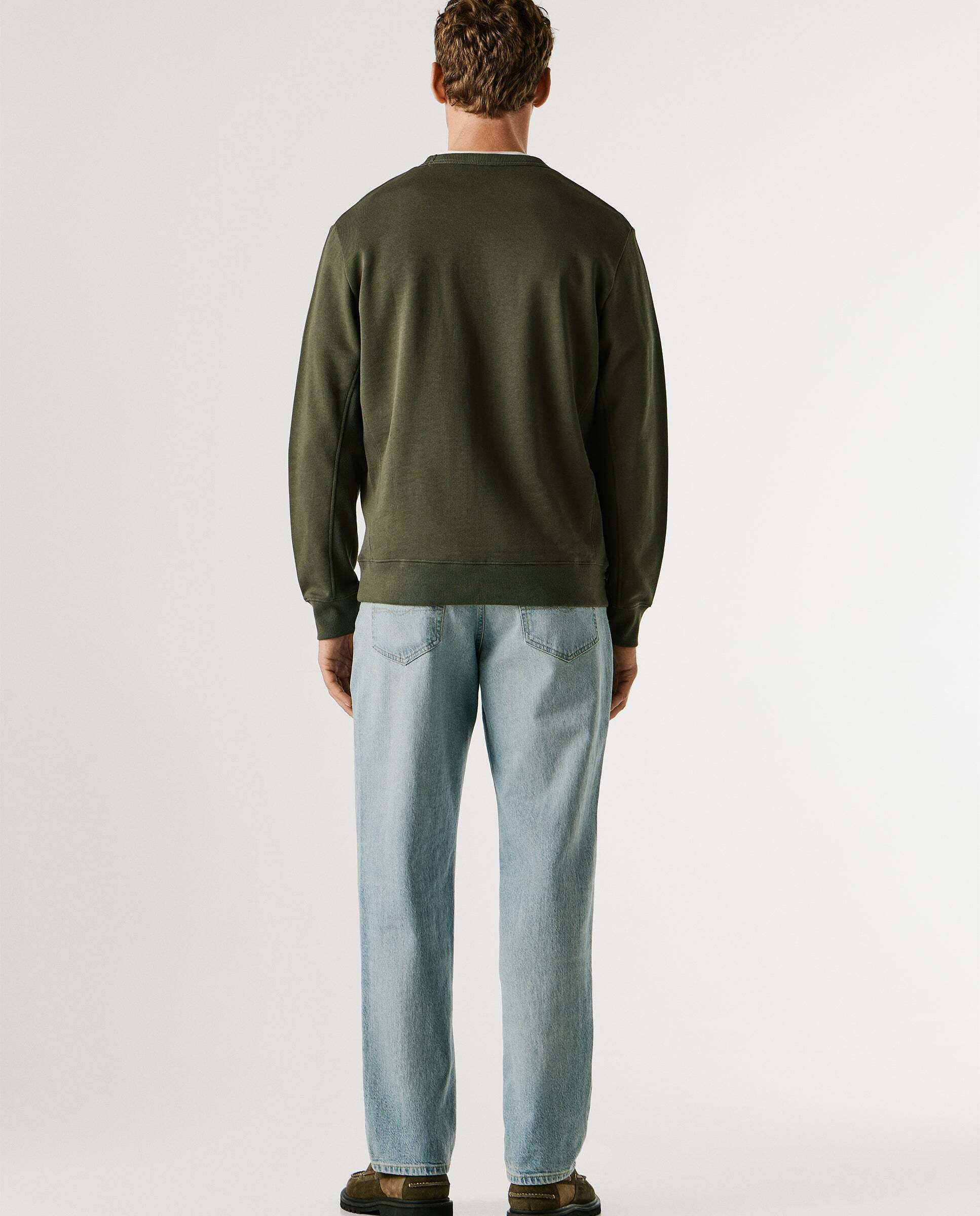 Sudadera de hombre con cuello redondo con logo - Pepe Jeans - Verde Verde-3