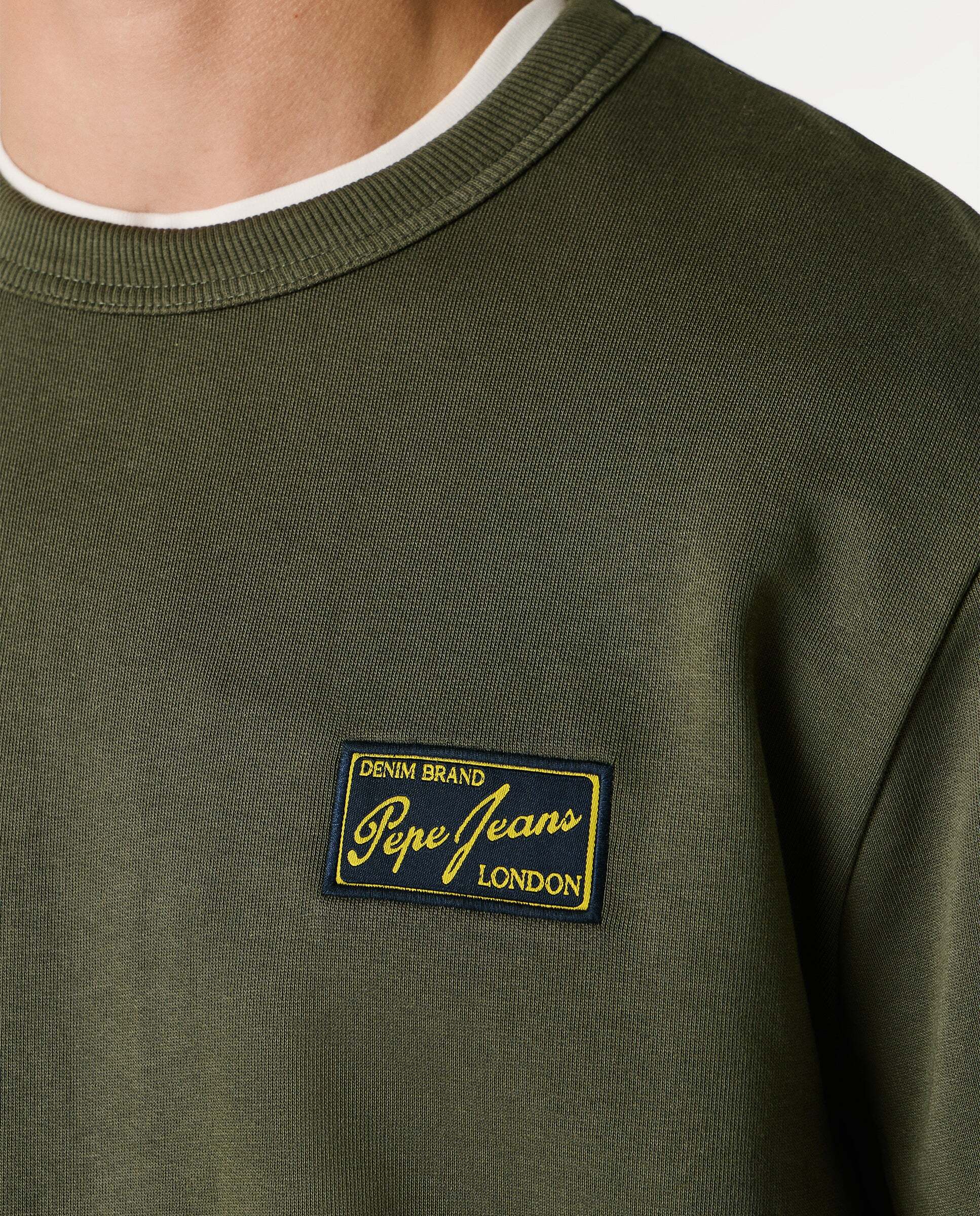 Sudadera de hombre con cuello redondo con logo - Pepe Jeans - Verde Verde-5