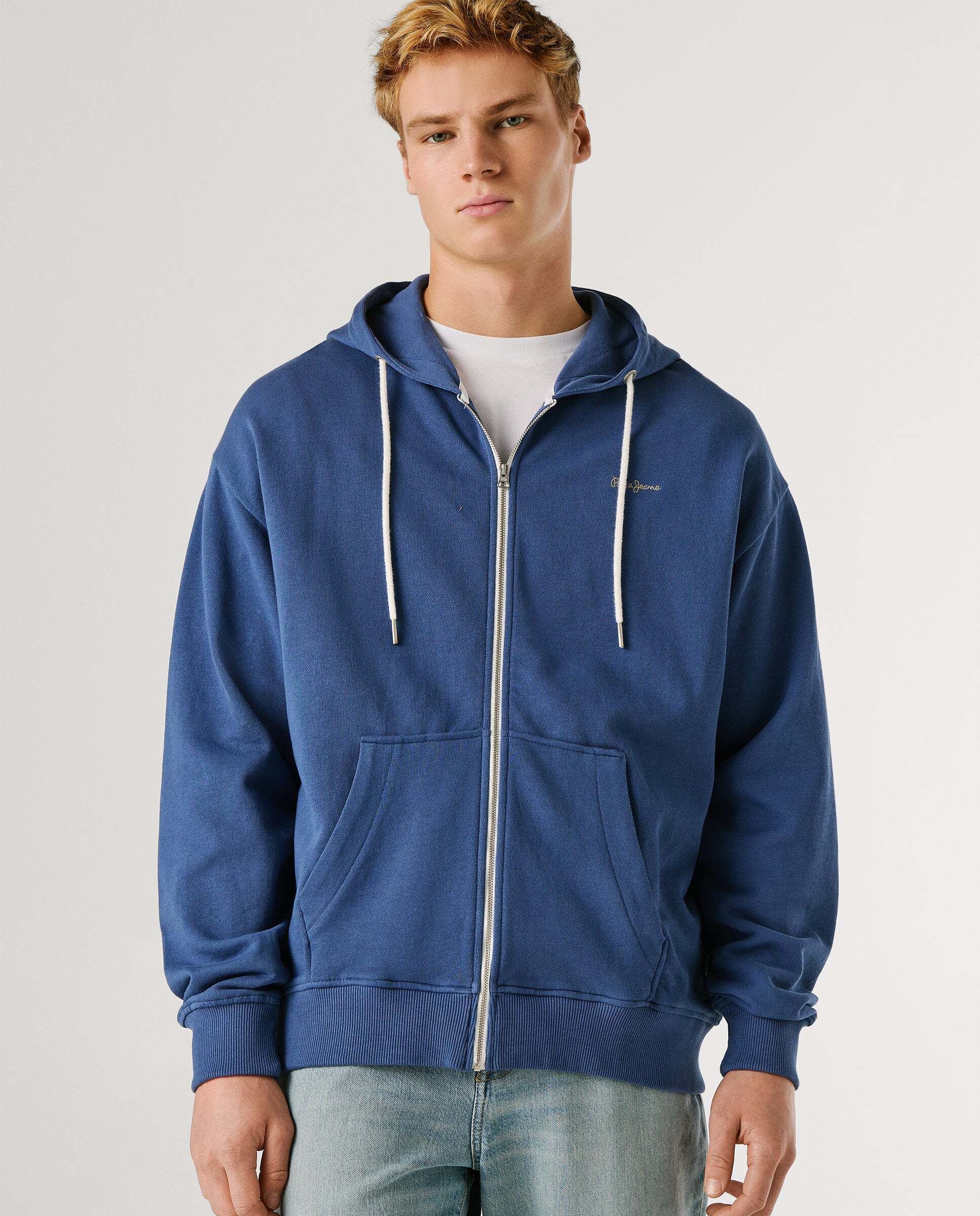 Imagen 0 de Sudadera de hombre con capucha y cremallera Azul