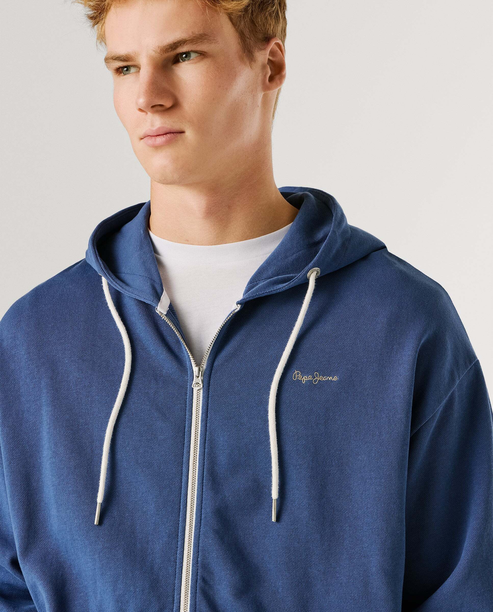 Sudadera de hombre con capucha y cremallera - Pepe Jeans - Azul Azul-4