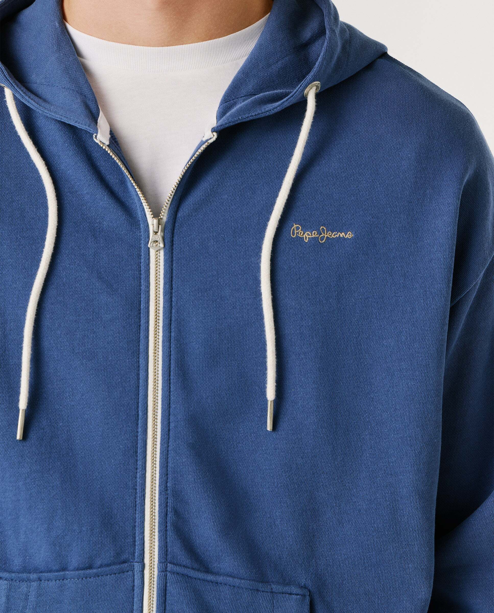 Sudadera de hombre con capucha y cremallera - Pepe Jeans - Azul Azul-5