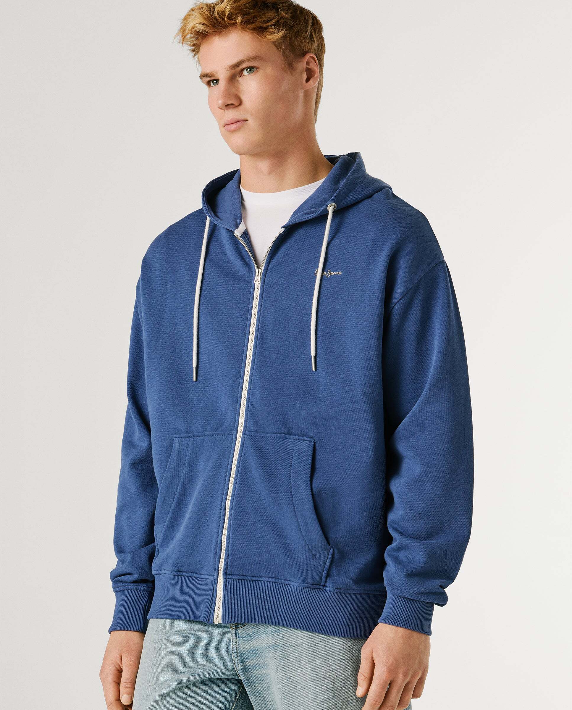 Sudadera de hombre con capucha y cremallera - Pepe Jeans - Azul Azul-6