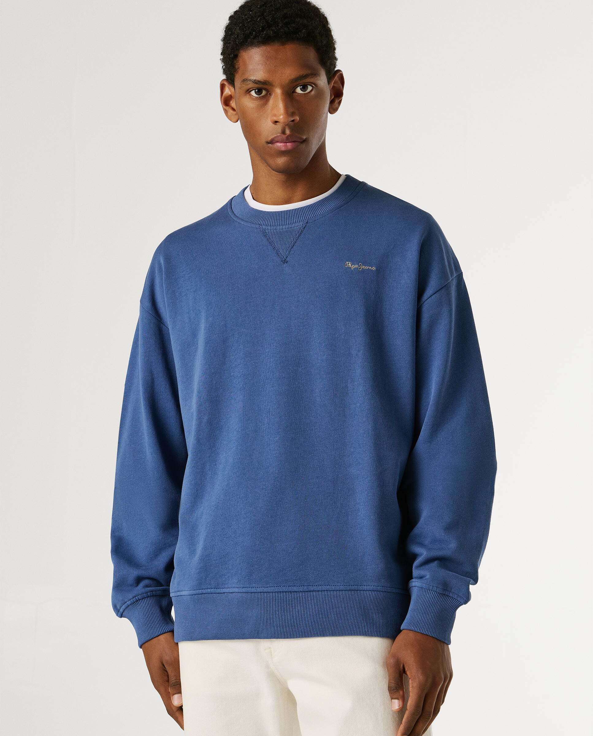Imagen 0 de Sudadera de hombre con cuello redondo con logo Azul