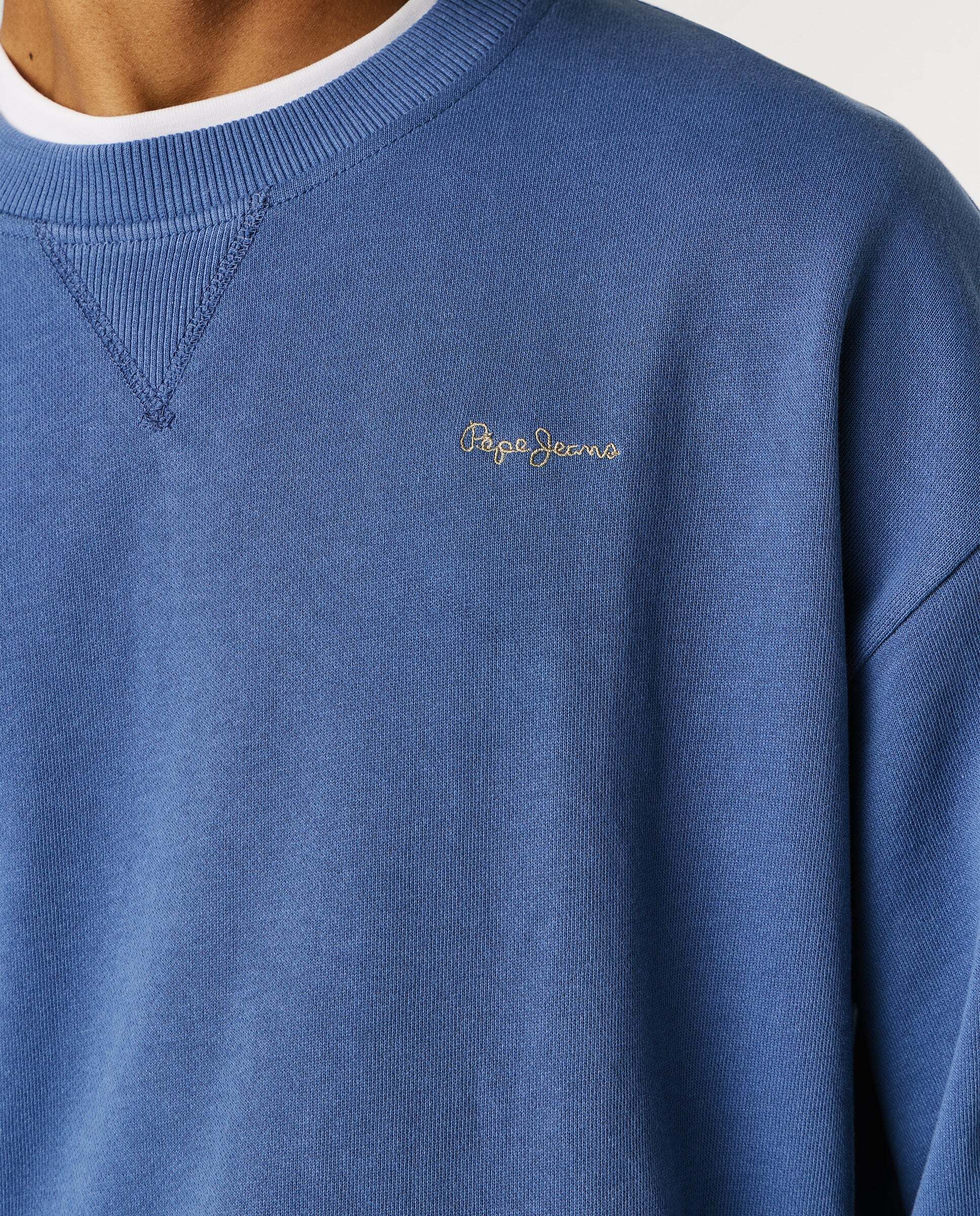 Sudadera de hombre con cuello redondo con logo - Pepe Jeans - Azul Azul-7