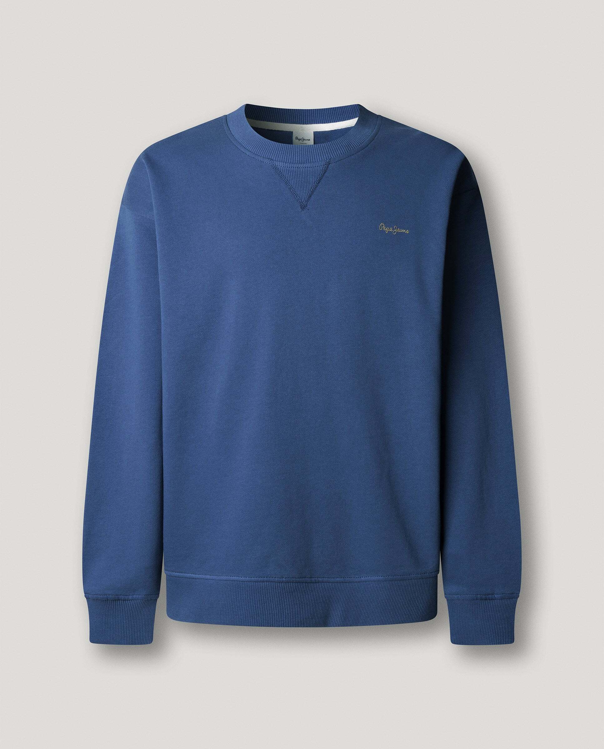 Sudadera de hombre con cuello redondo con logo - Pepe Jeans - Azul Azul-8