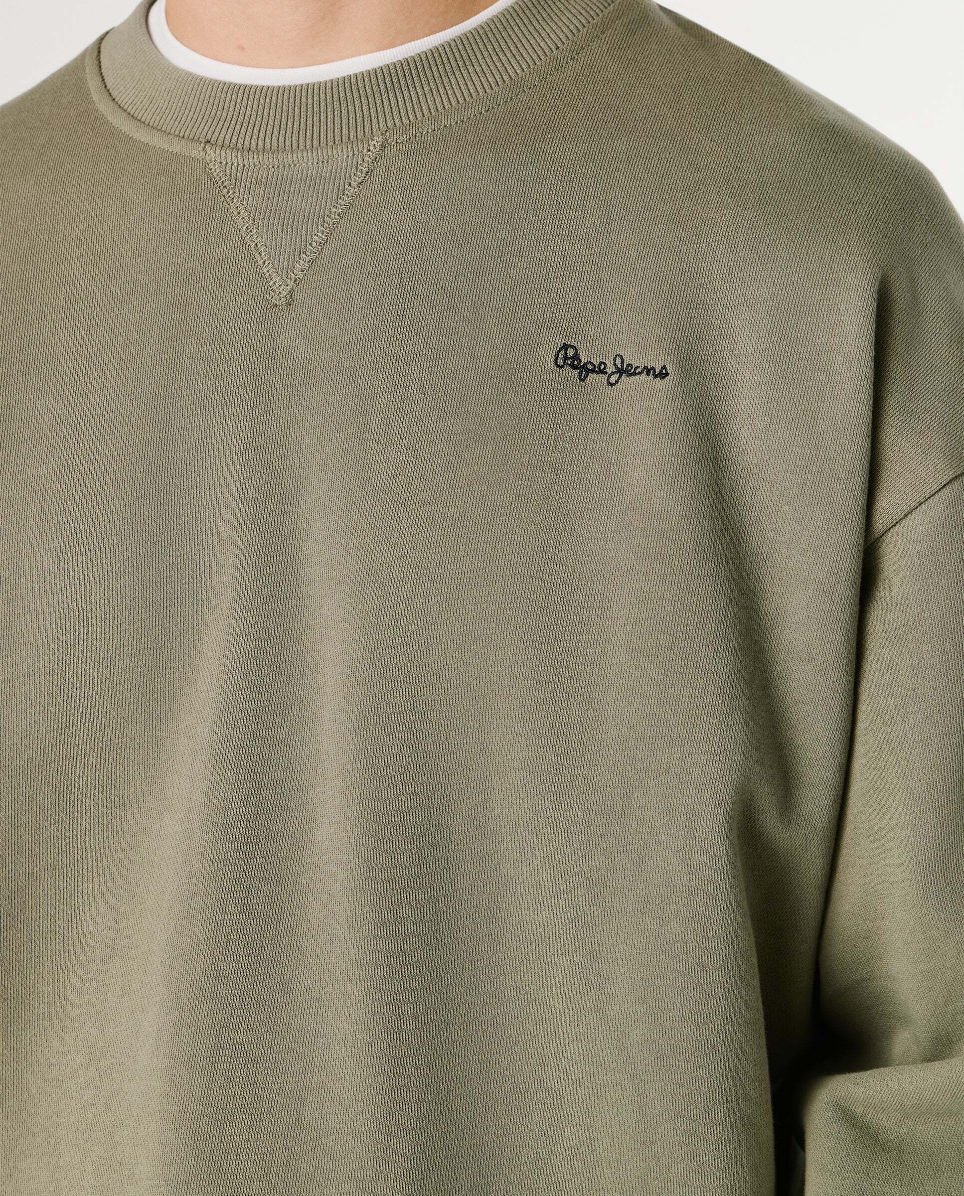 Sudadera de hombre con cuello redondo con logo - Pepe Jeans - Verde Verde-5