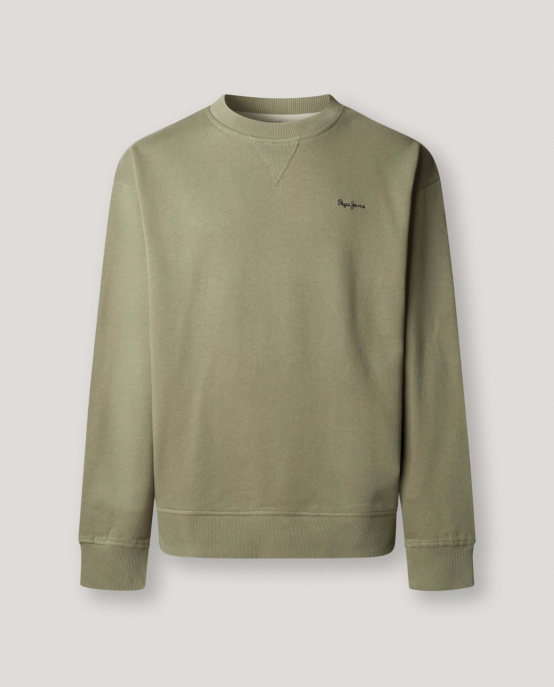 Sudadera de hombre con cuello redondo con logo - Pepe Jeans - Verde Verde-9