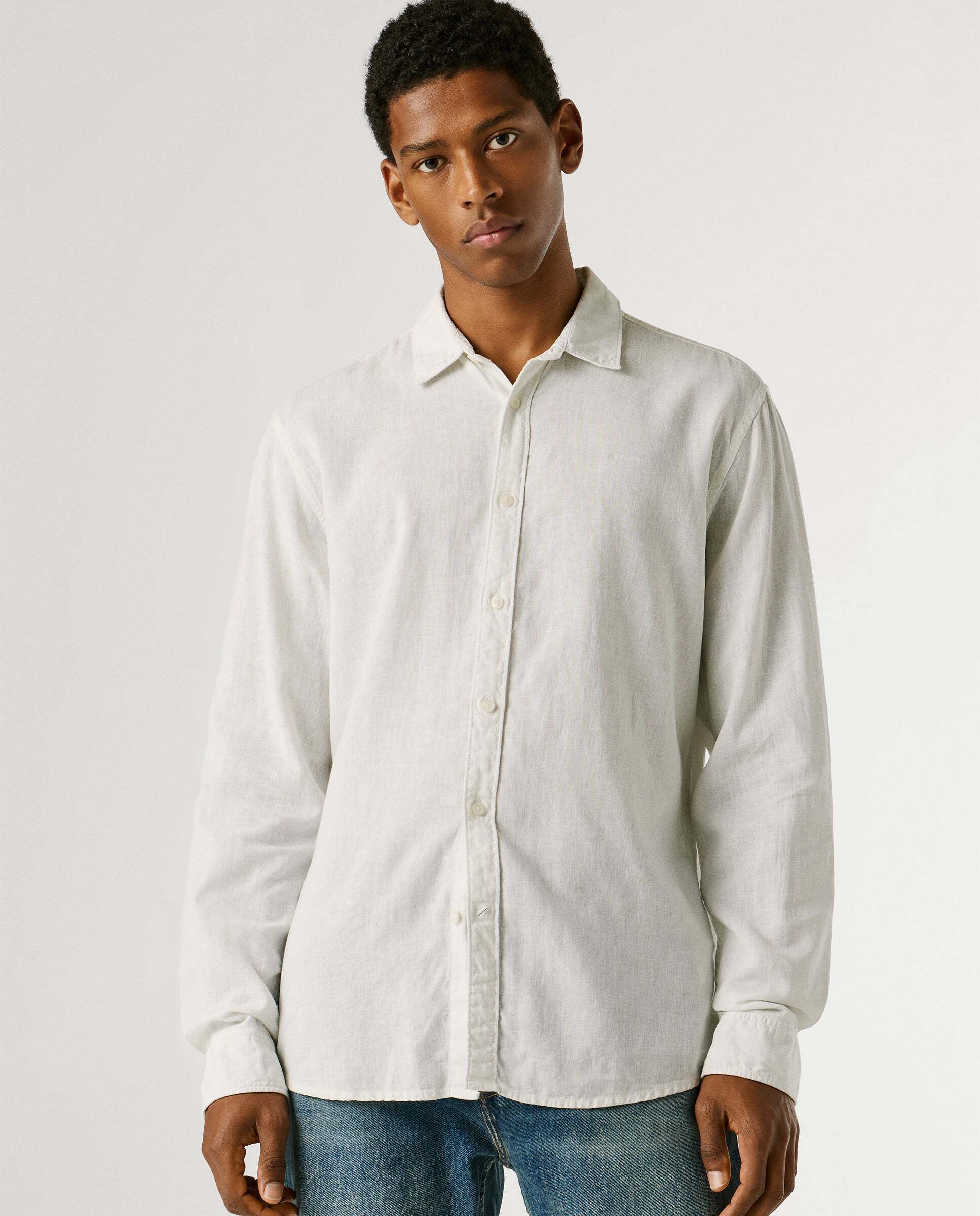Imagen 1 de Camisa de lino fit regular Blanco