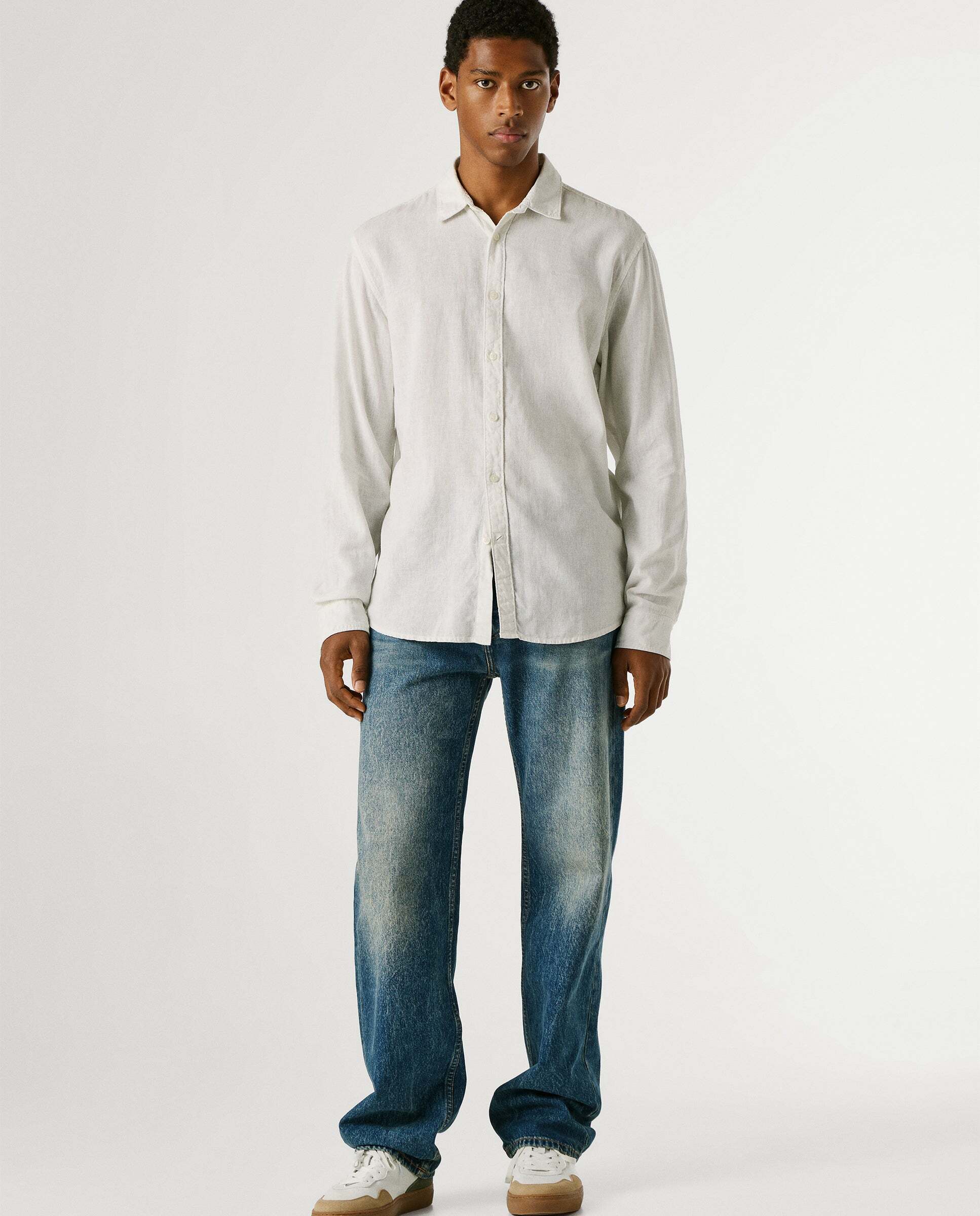 Imagen 2 de Camisa de lino fit regular - Pepe Jeans - Blanco Blanco