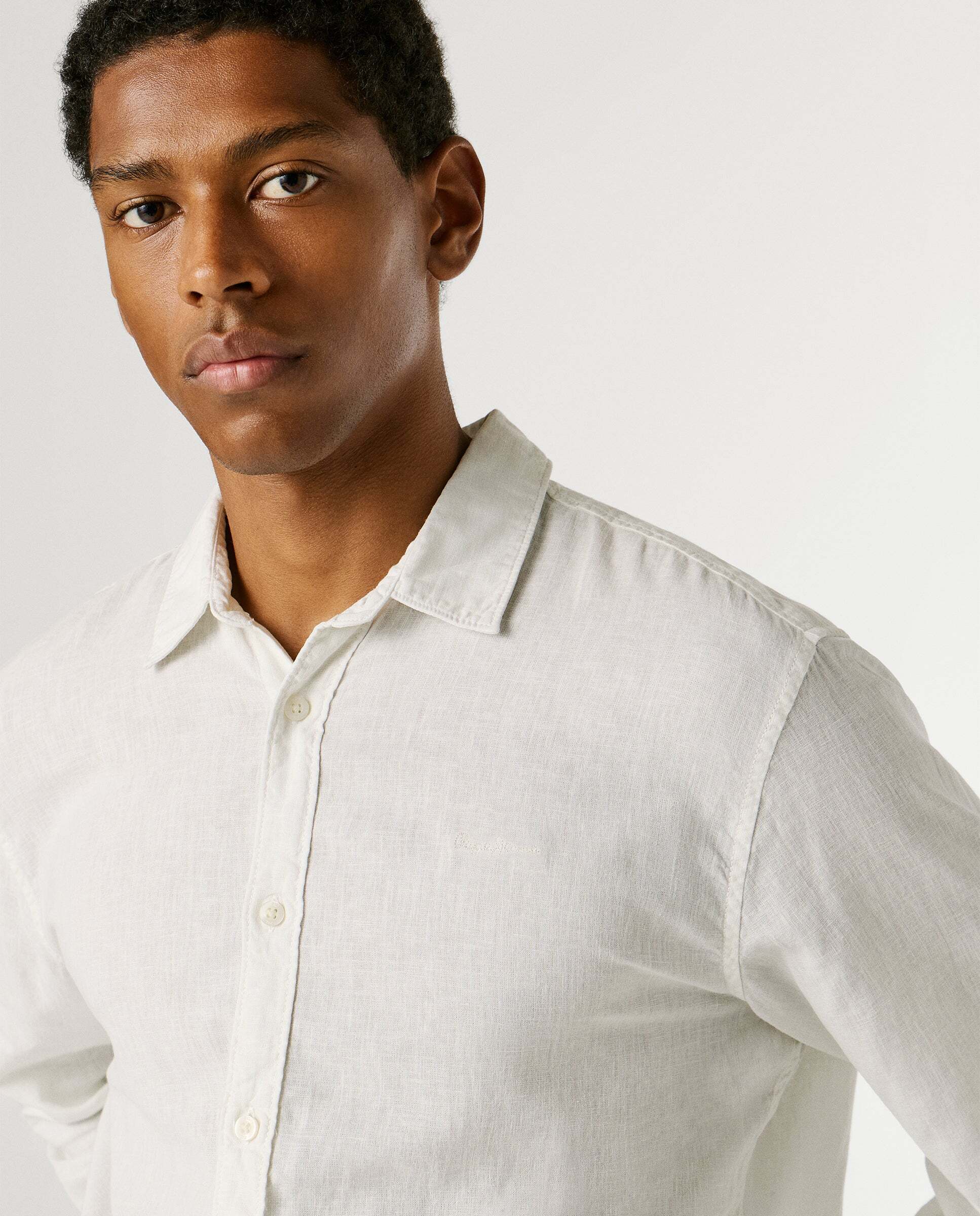 Imagen 4 de Camisa de lino fit regular - Pepe Jeans - Blanco Blanco