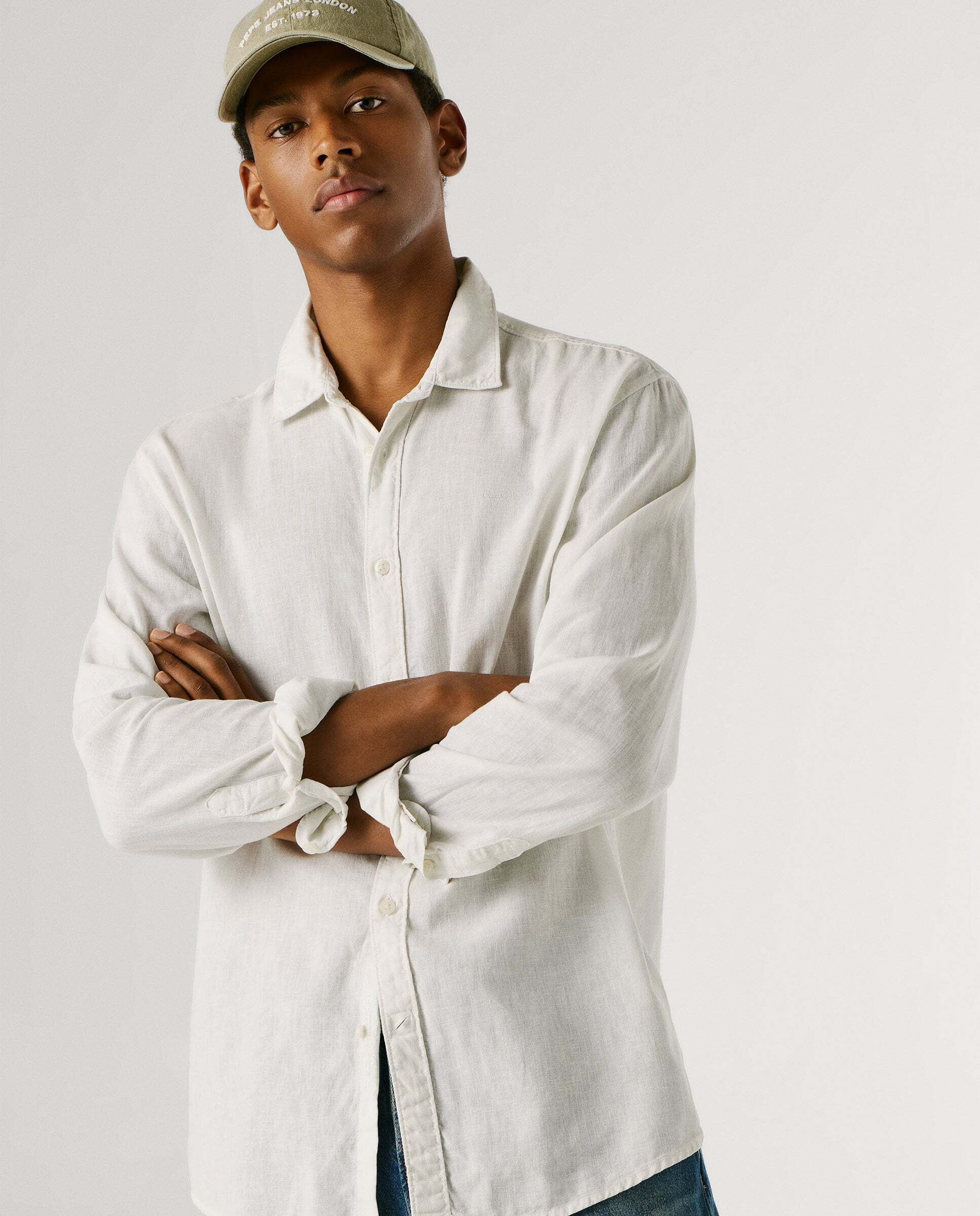 Imagen 7 de Camisa de lino fit regular - Pepe Jeans - Blanco Blanco