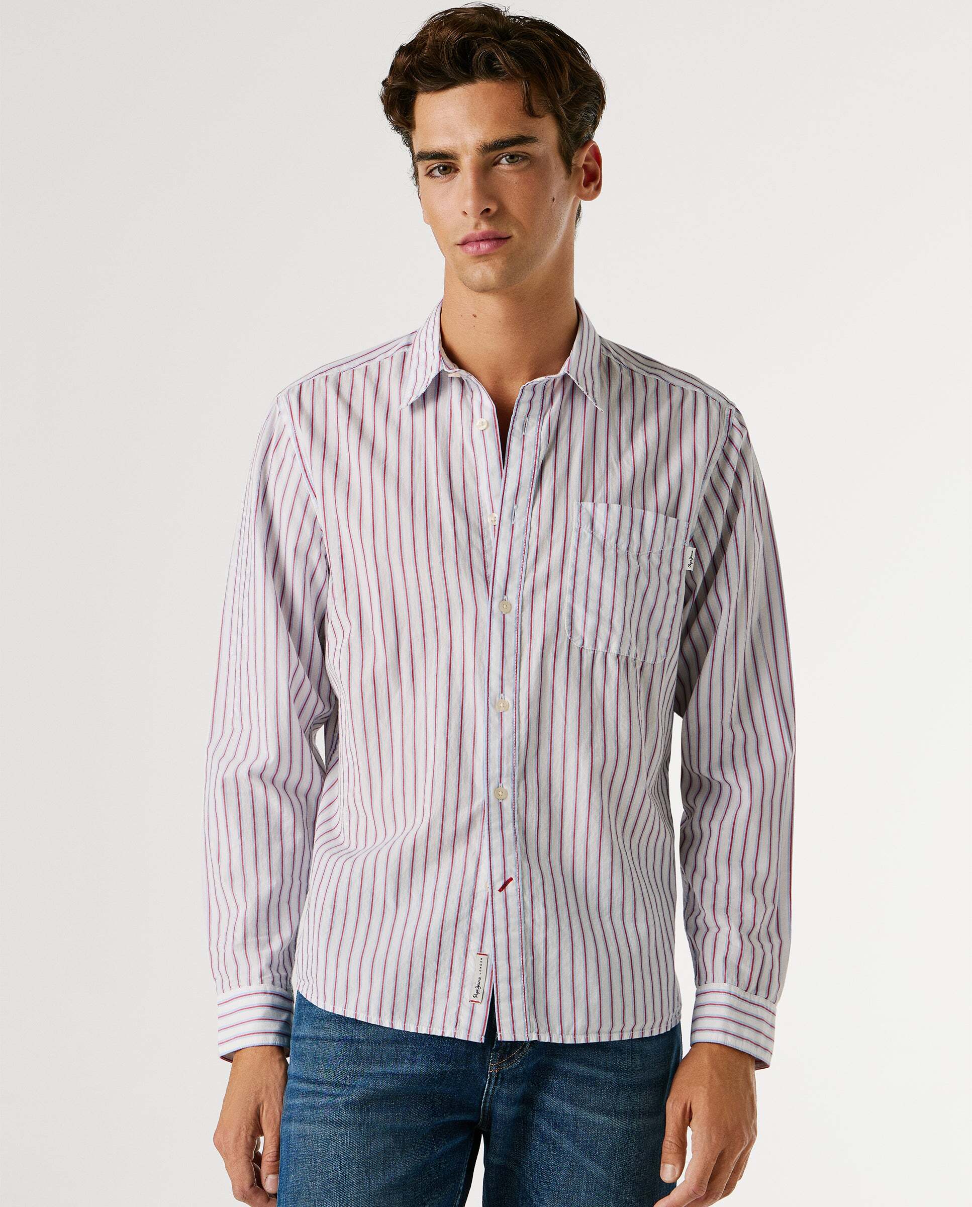 Pepe Jeans - Camisa de hombre popelín rayas fit regular.