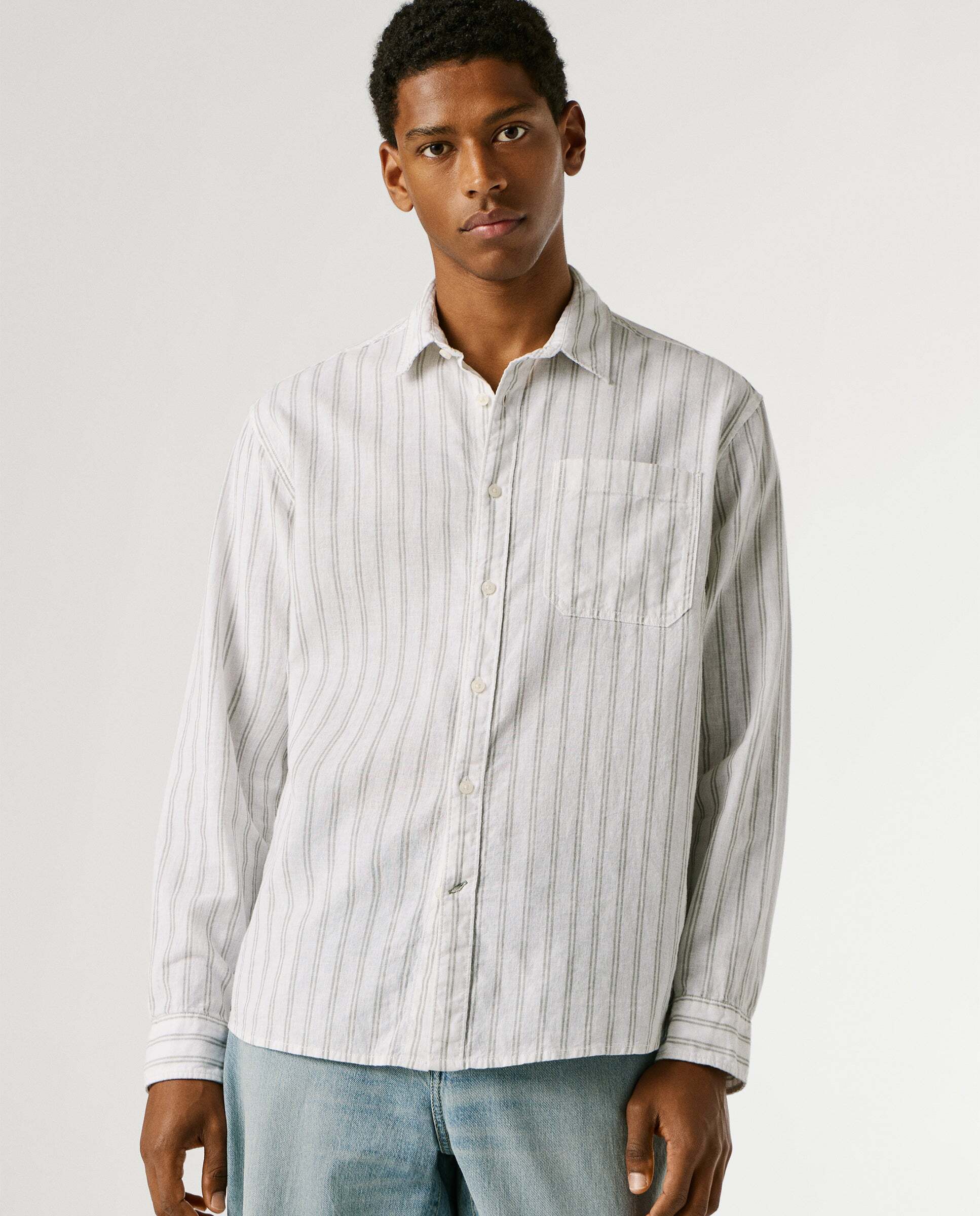 Pepe Jeans - Camisa rayas fit regular de lino.
