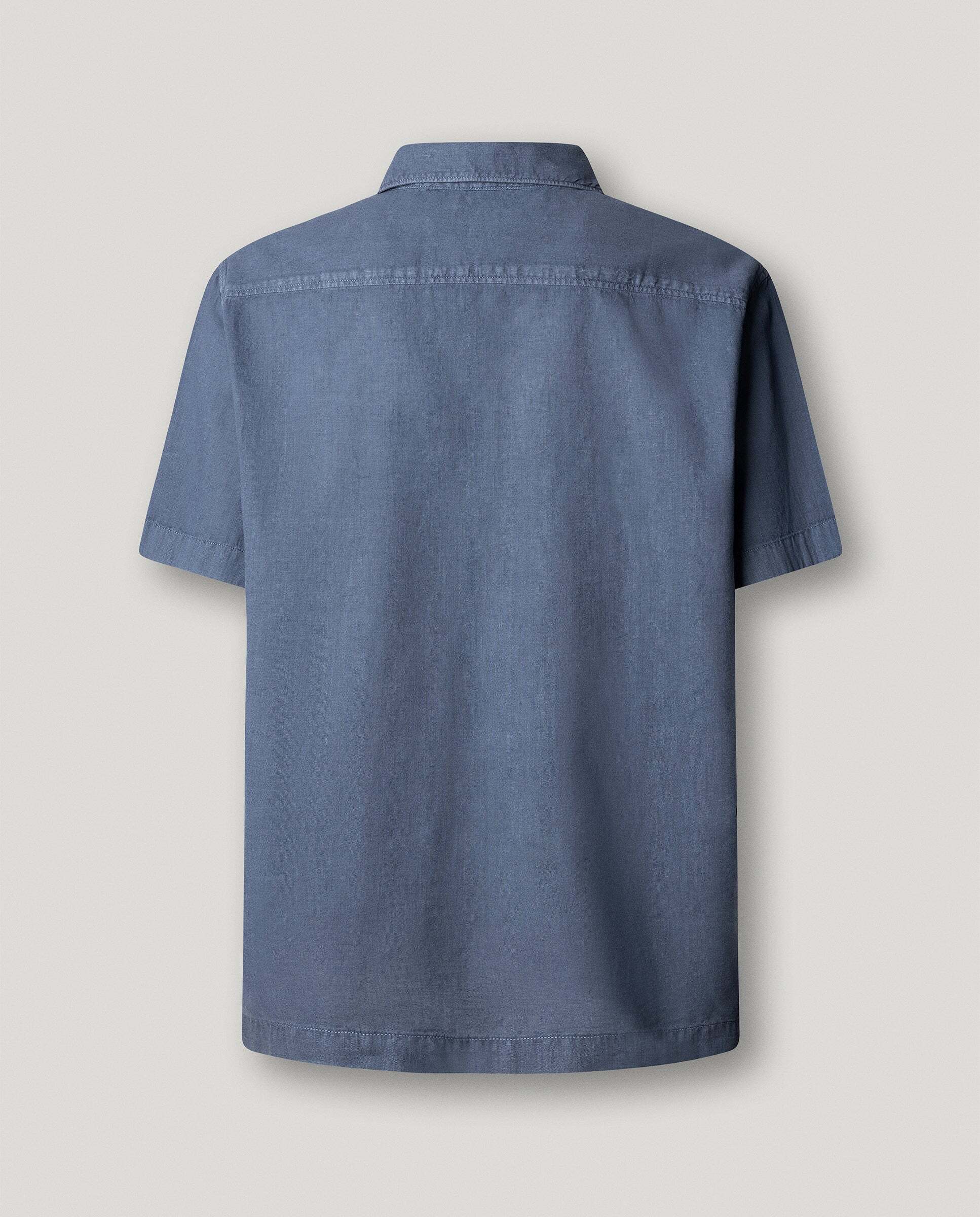 Camisa de lino cuello cubano - Pepe Jeans - Azul Azul-8