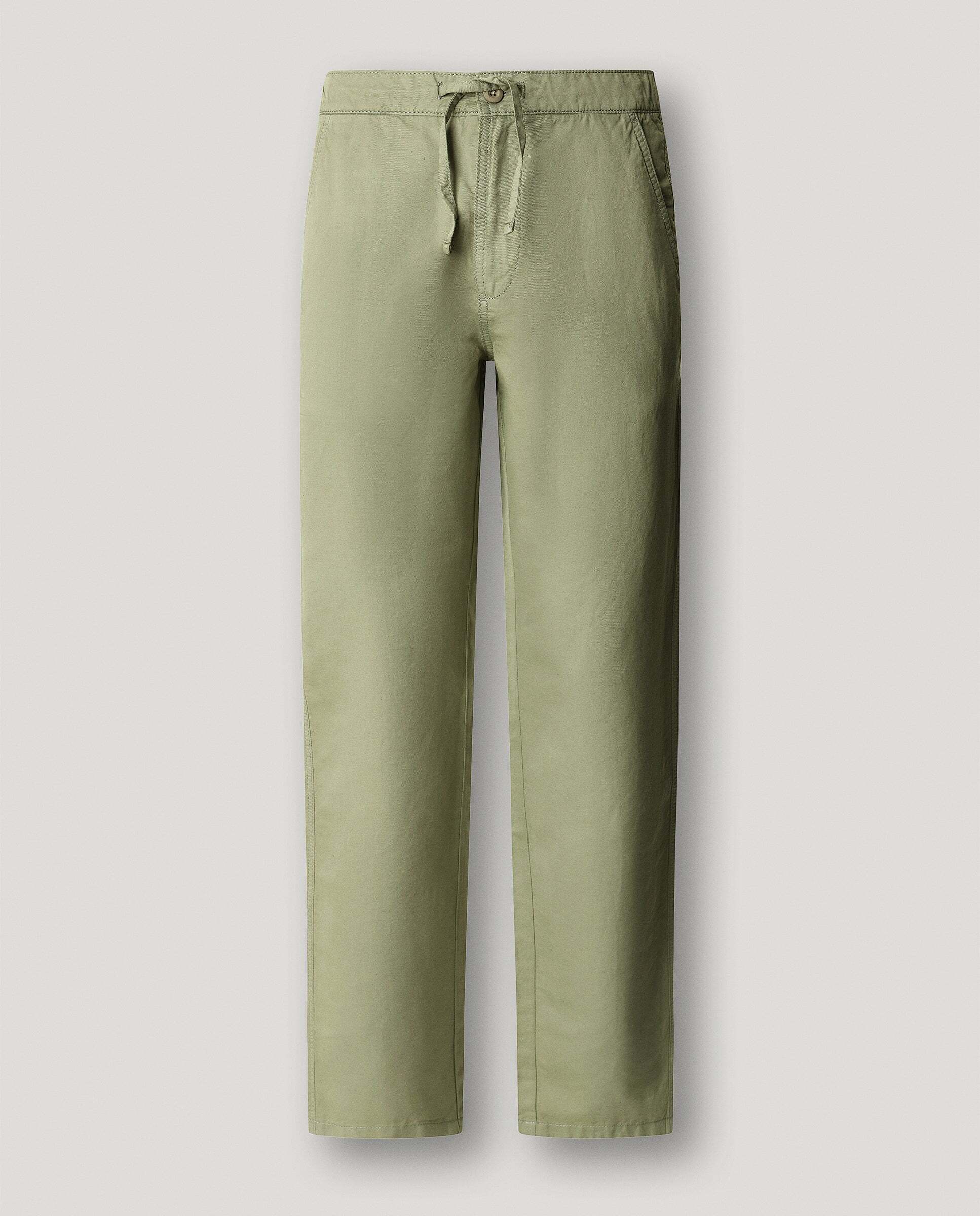 Pantalón chino cordón ajustable con lino - Pepe Jeans - Verde Verde-9