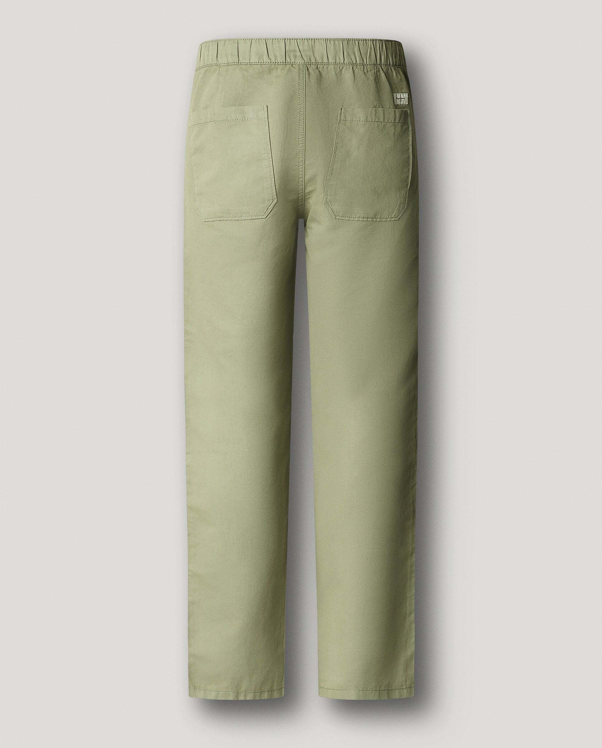 Pantalón chino cordón ajustable con lino - Pepe Jeans - Verde Verde-8