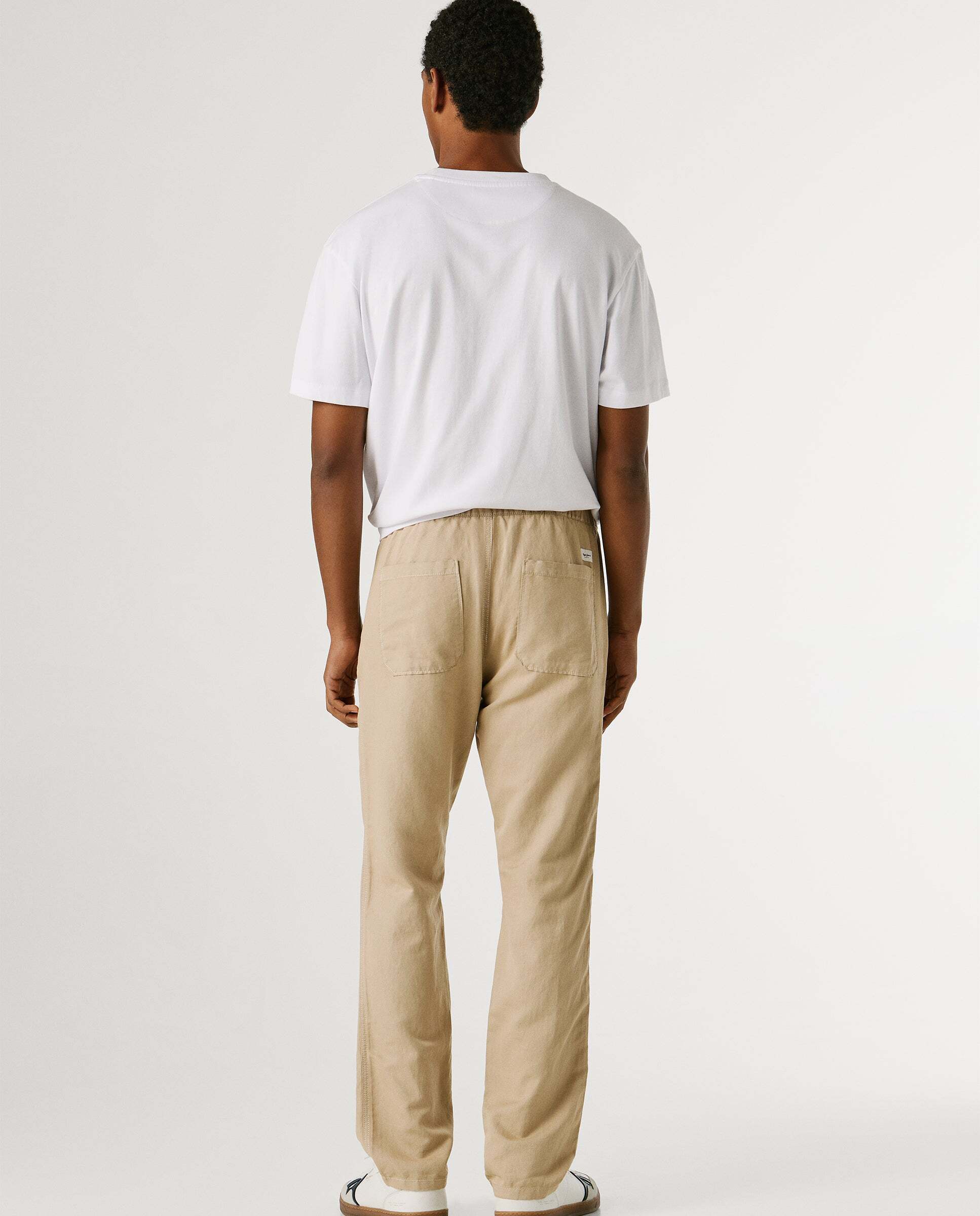 Pantalón chino cordón ajustable con lino - Pepe Jeans - Natural Natural-3