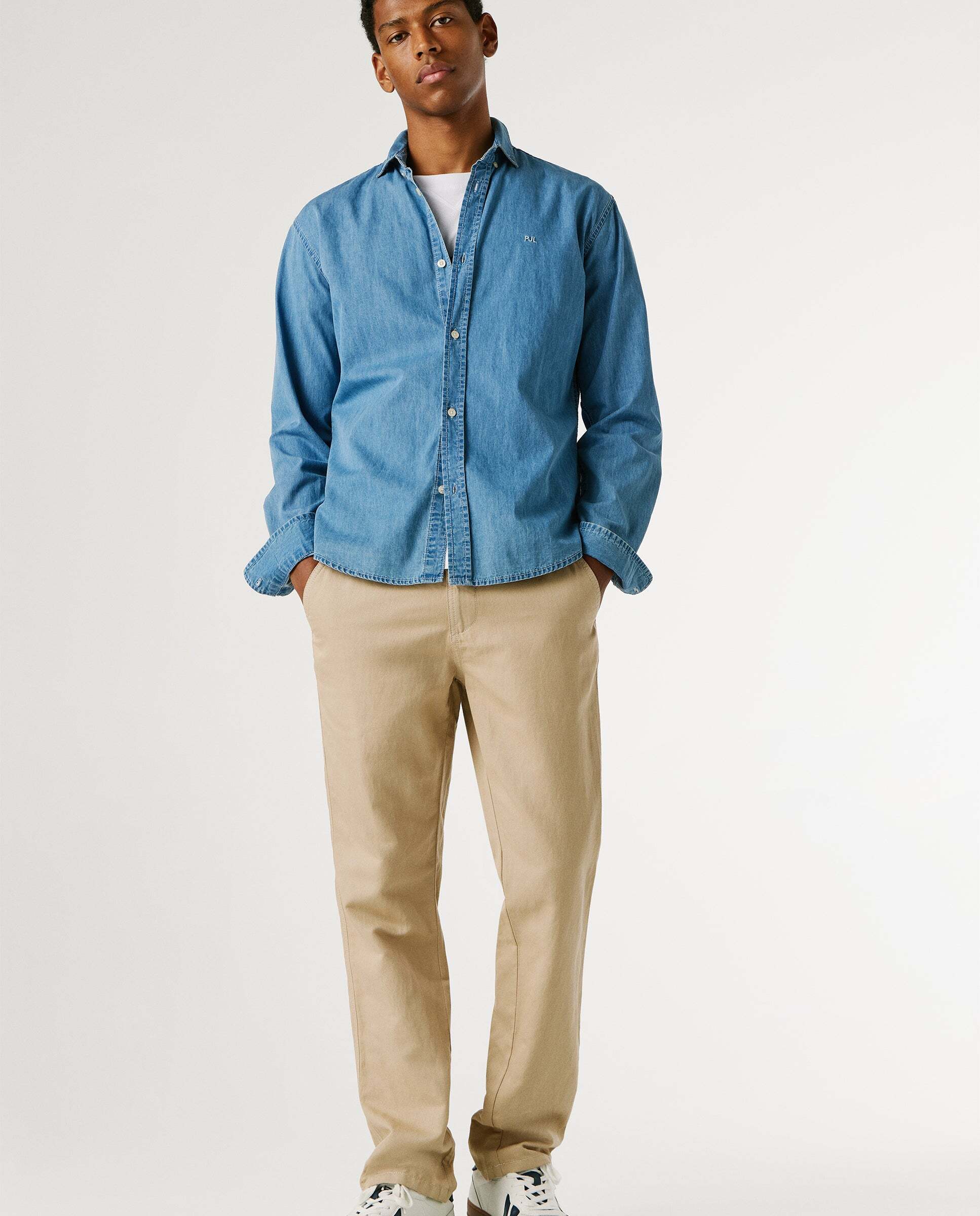 Pantalón chino cordón ajustable con lino - Pepe Jeans - Natural Natural-7