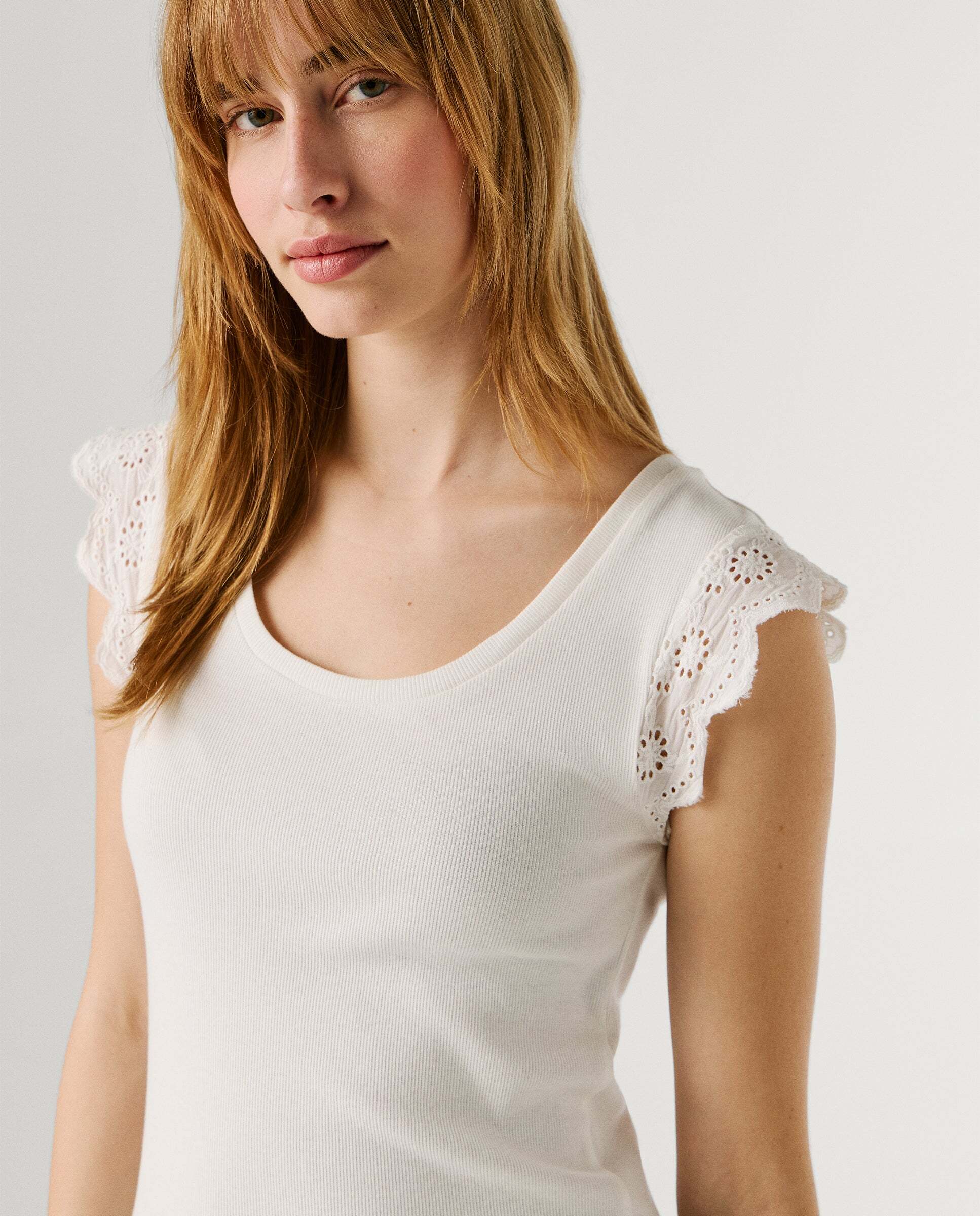 Blusa de mujer canalé sin mangas - Pepe Jeans - Blanco Blanco-4