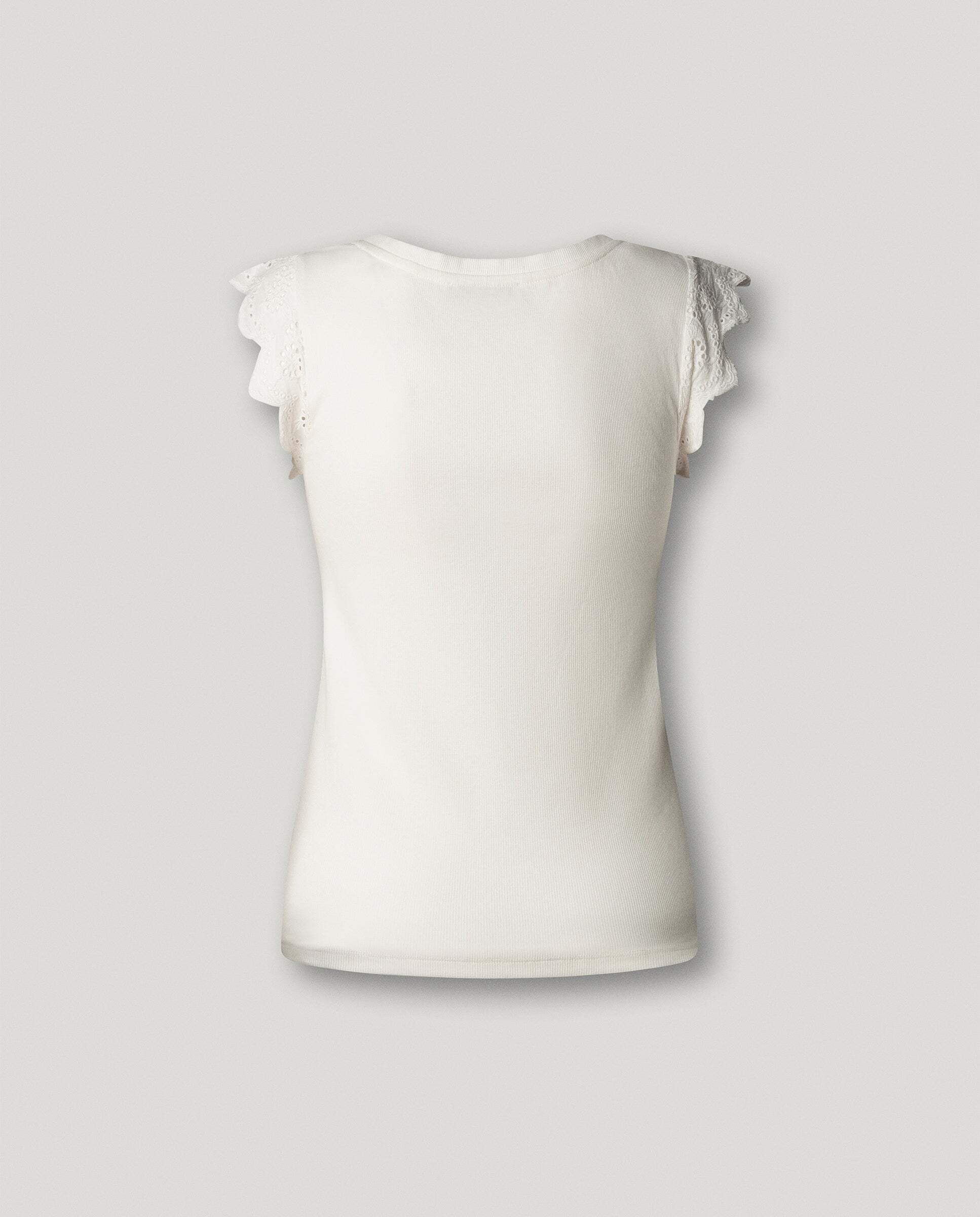 Blusa de mujer canalé sin mangas - Pepe Jeans - Blanco Blanco-8