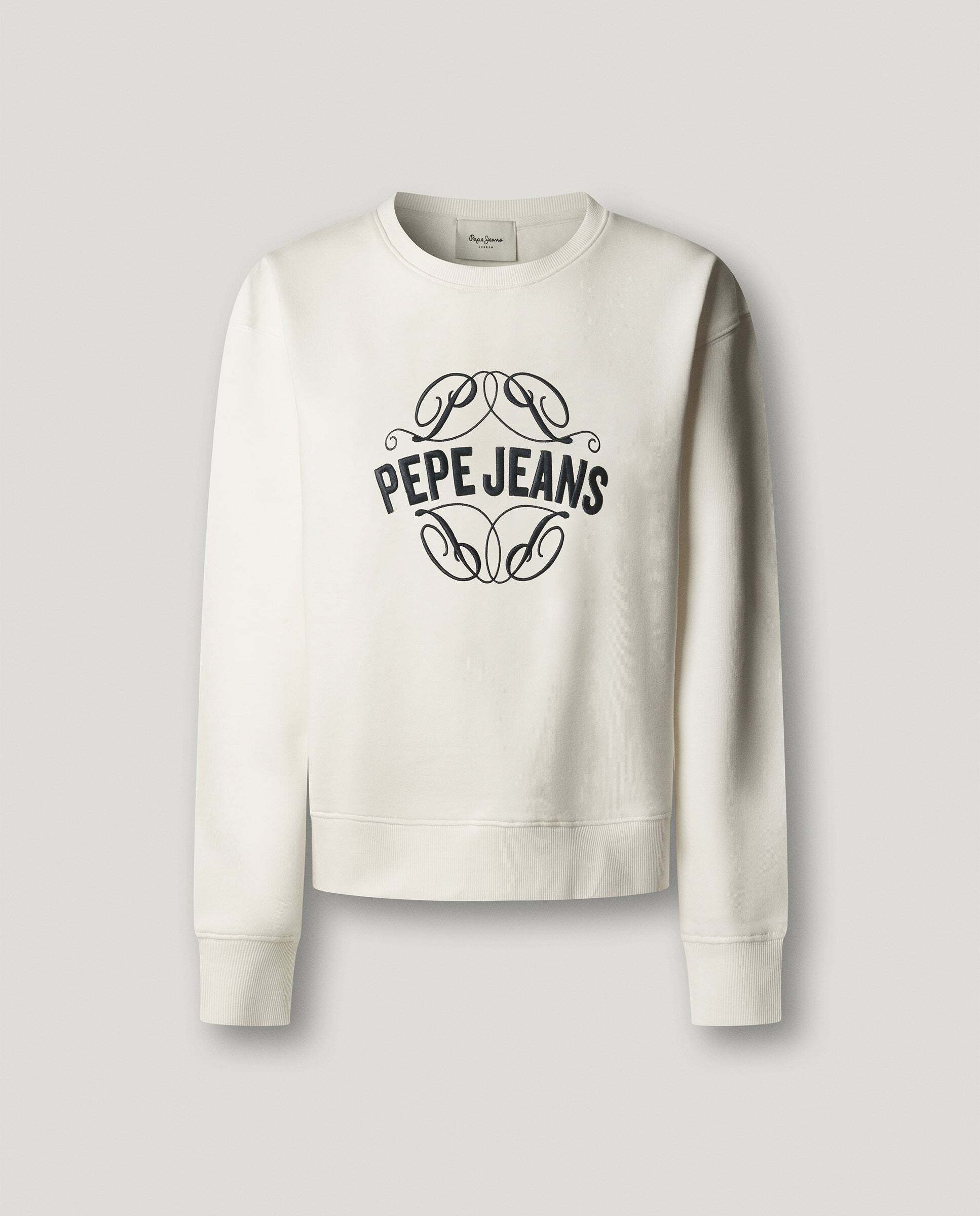 Sudadera bomber de mujer cuello redondo con logo - Pepe Jeans - Verde Blanco-8