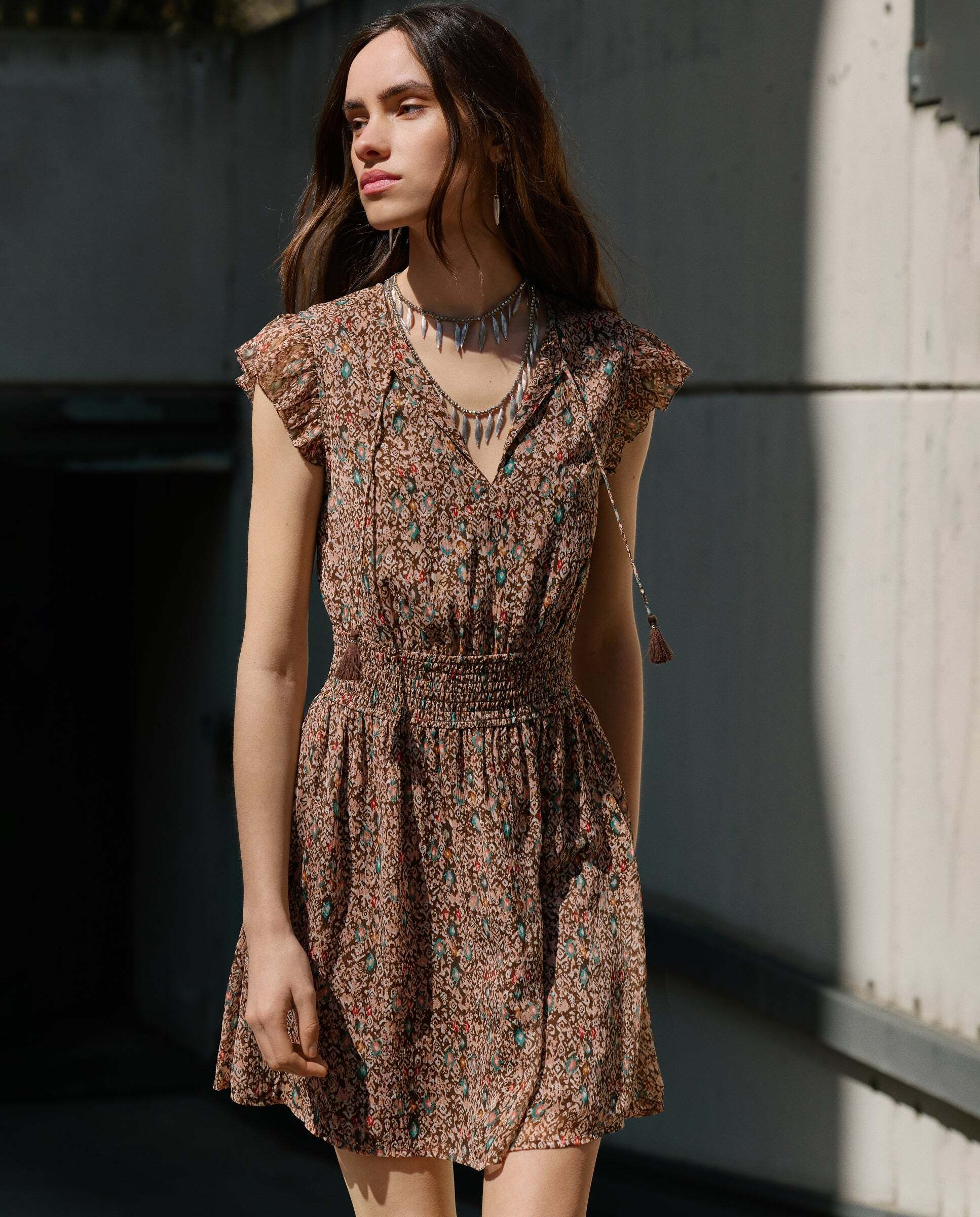 Pepe Jeans - Vestido corto de mujer estampado fantasía.