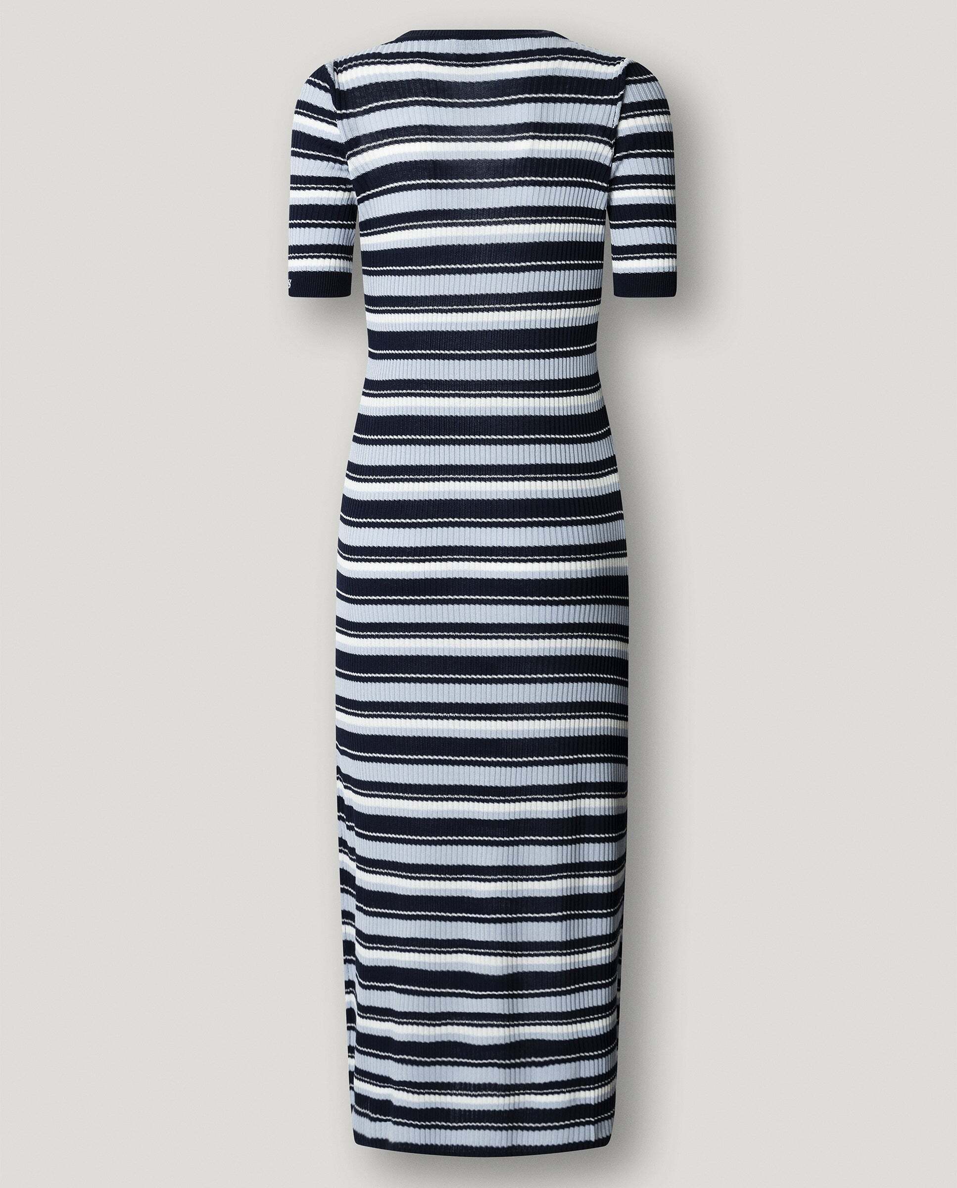 Vestido largo de mujer canalé de rayas - Pepe Jeans - Azul Azul-8