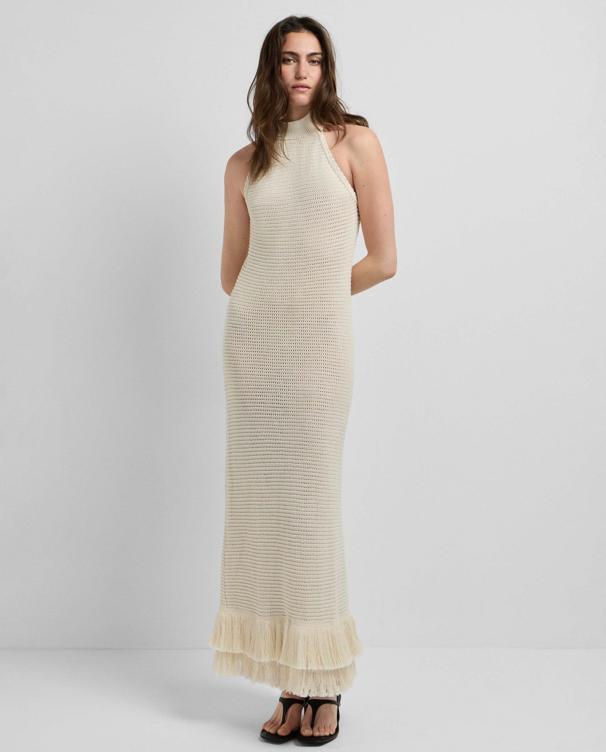 W11 - Pepe Jeans - vestido largo de mujer crochet - Blanco Blanco-2