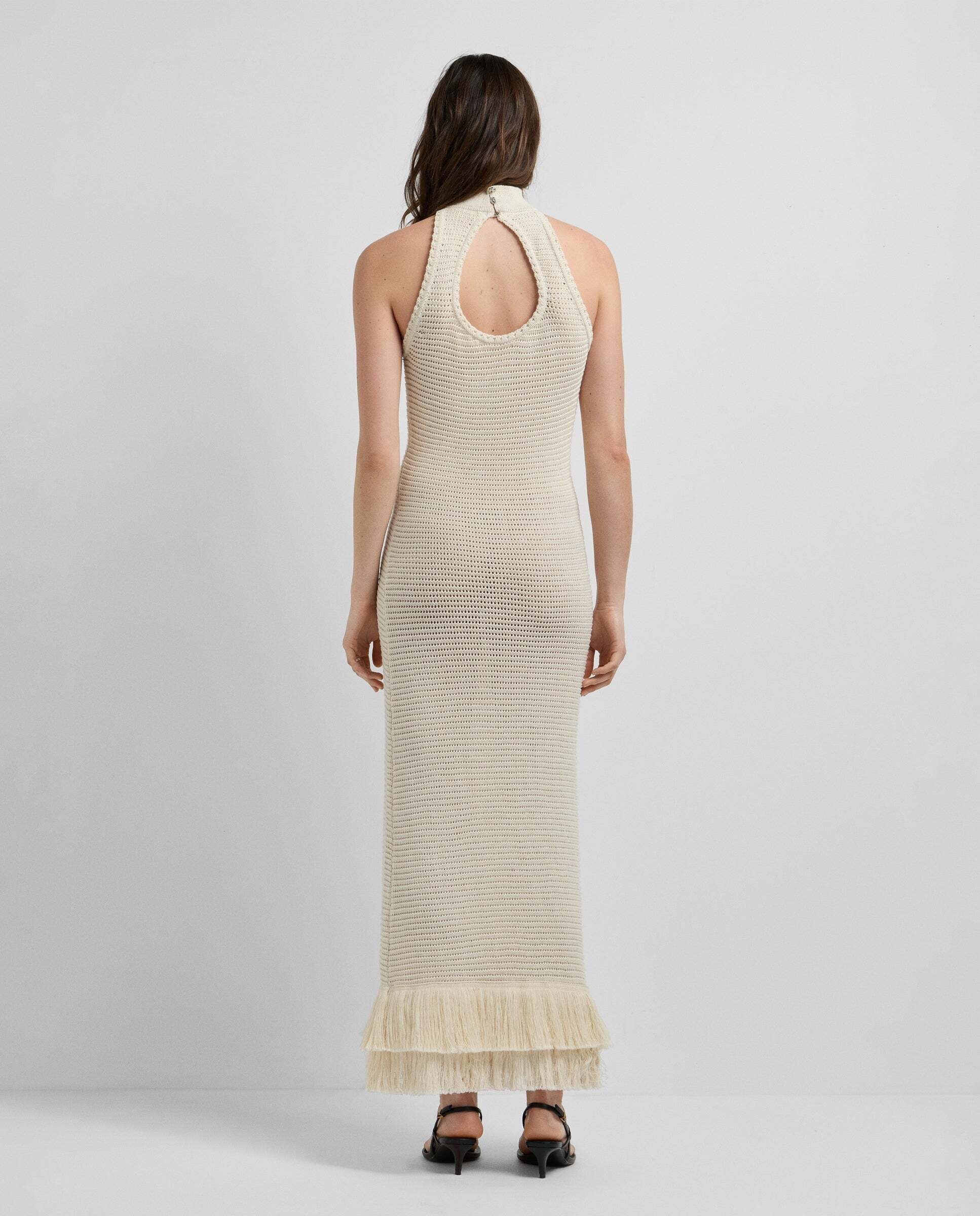 W11 - Pepe Jeans - vestido largo de mujer crochet - Blanco Blanco-3