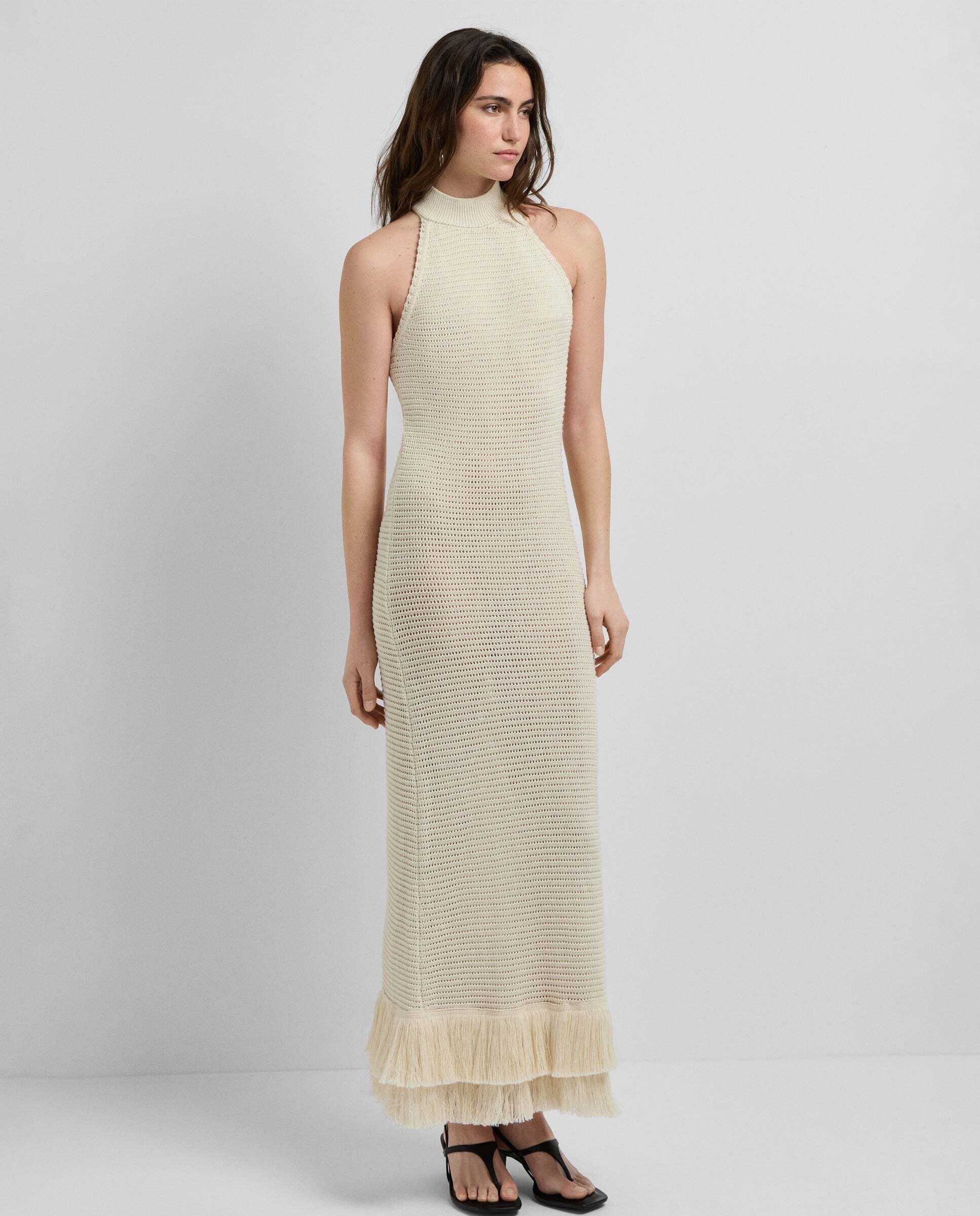W11 - Pepe Jeans - vestido largo de mujer crochet - Blanco Blanco-6
