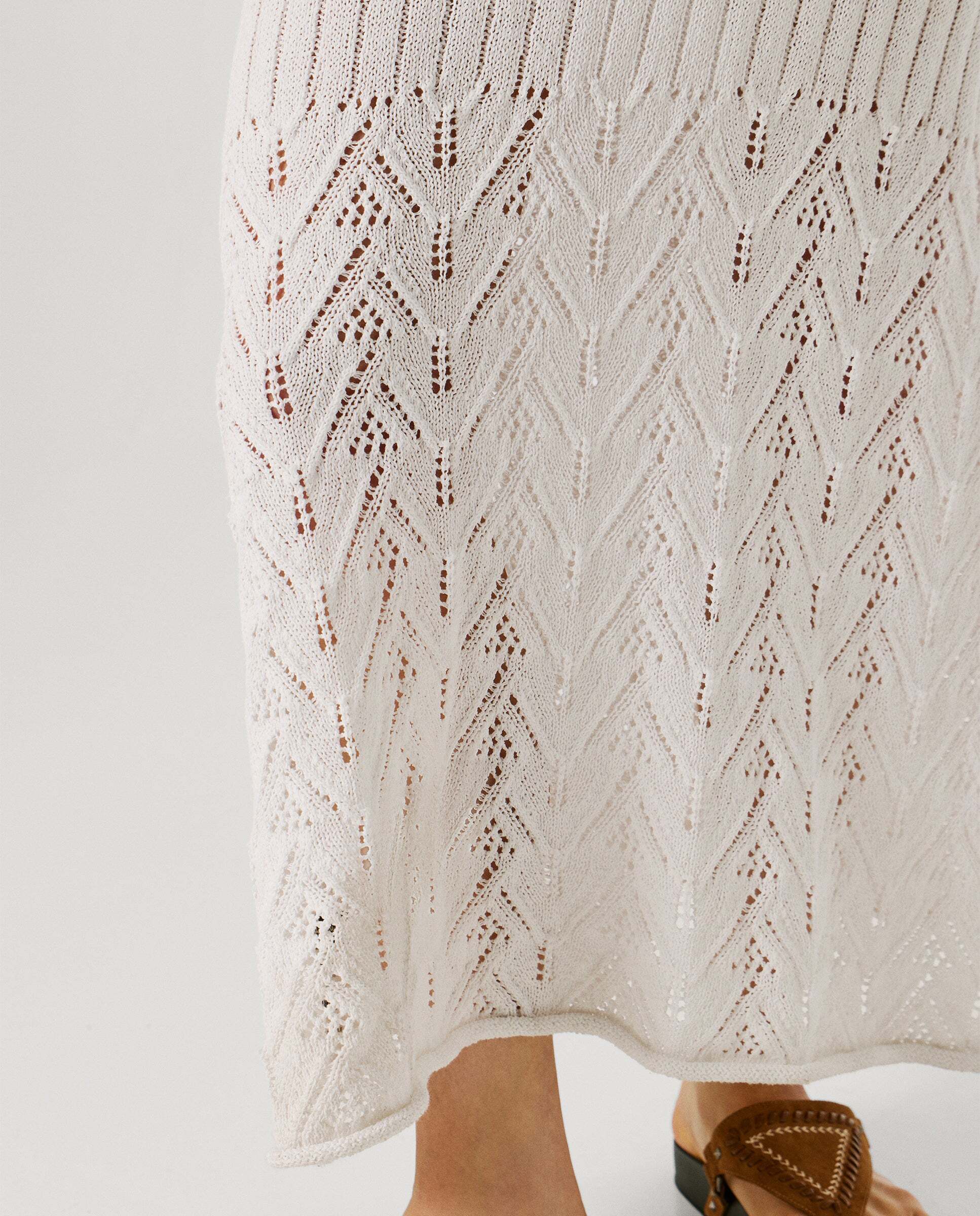 Vestido largo de mujer detalles calados - Pepe Jeans - Blanco Blanco-6