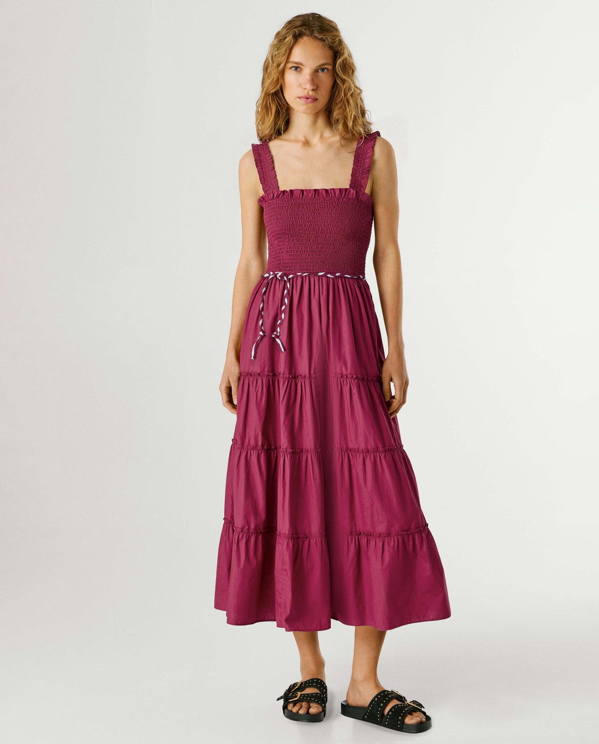 Imagen 2 de Vestido largo de mujer popelín - Pepe Jeans - Rosa Rosa
