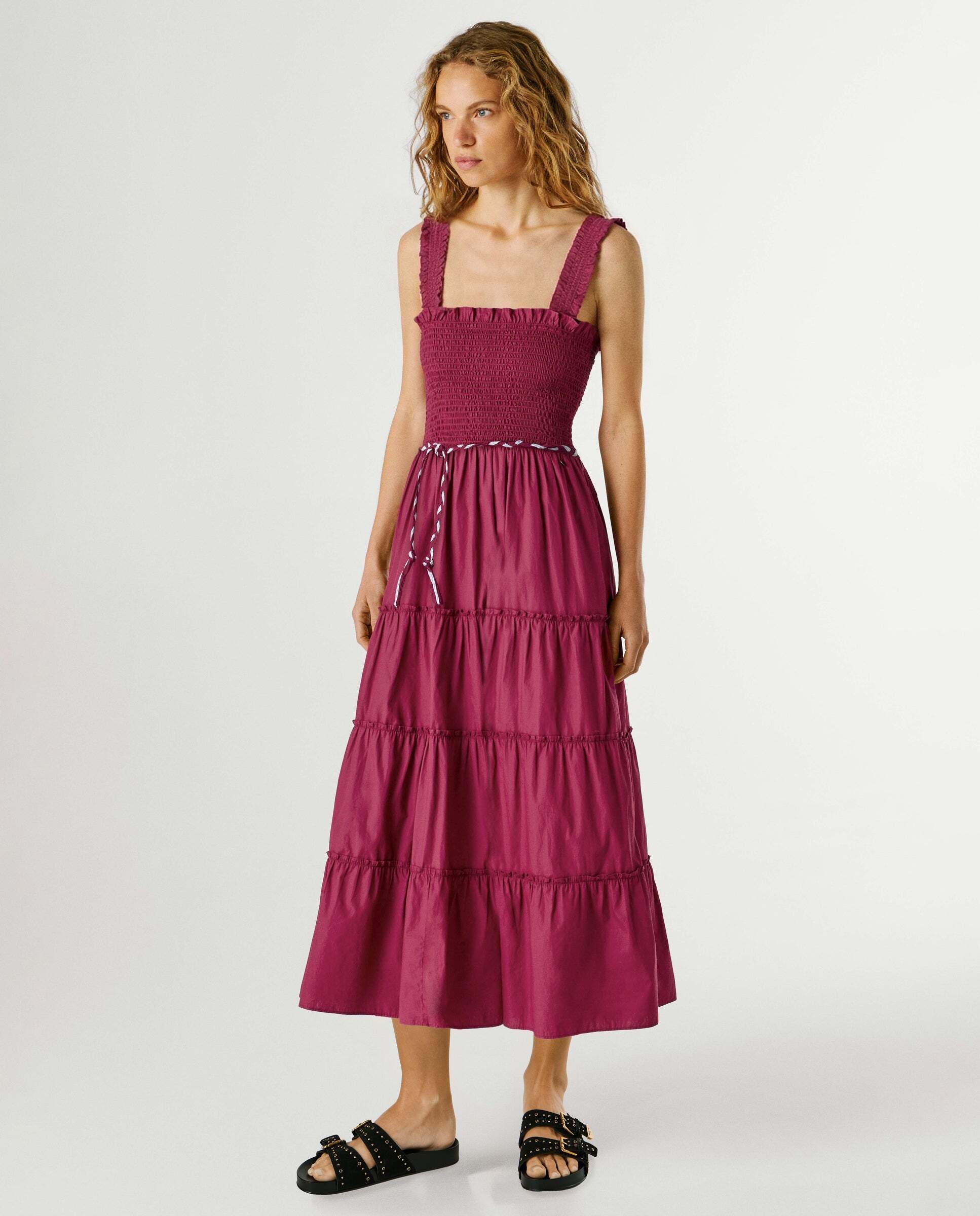 Imagen 6 de Vestido largo de mujer popelín - Pepe Jeans - Rosa Rosa