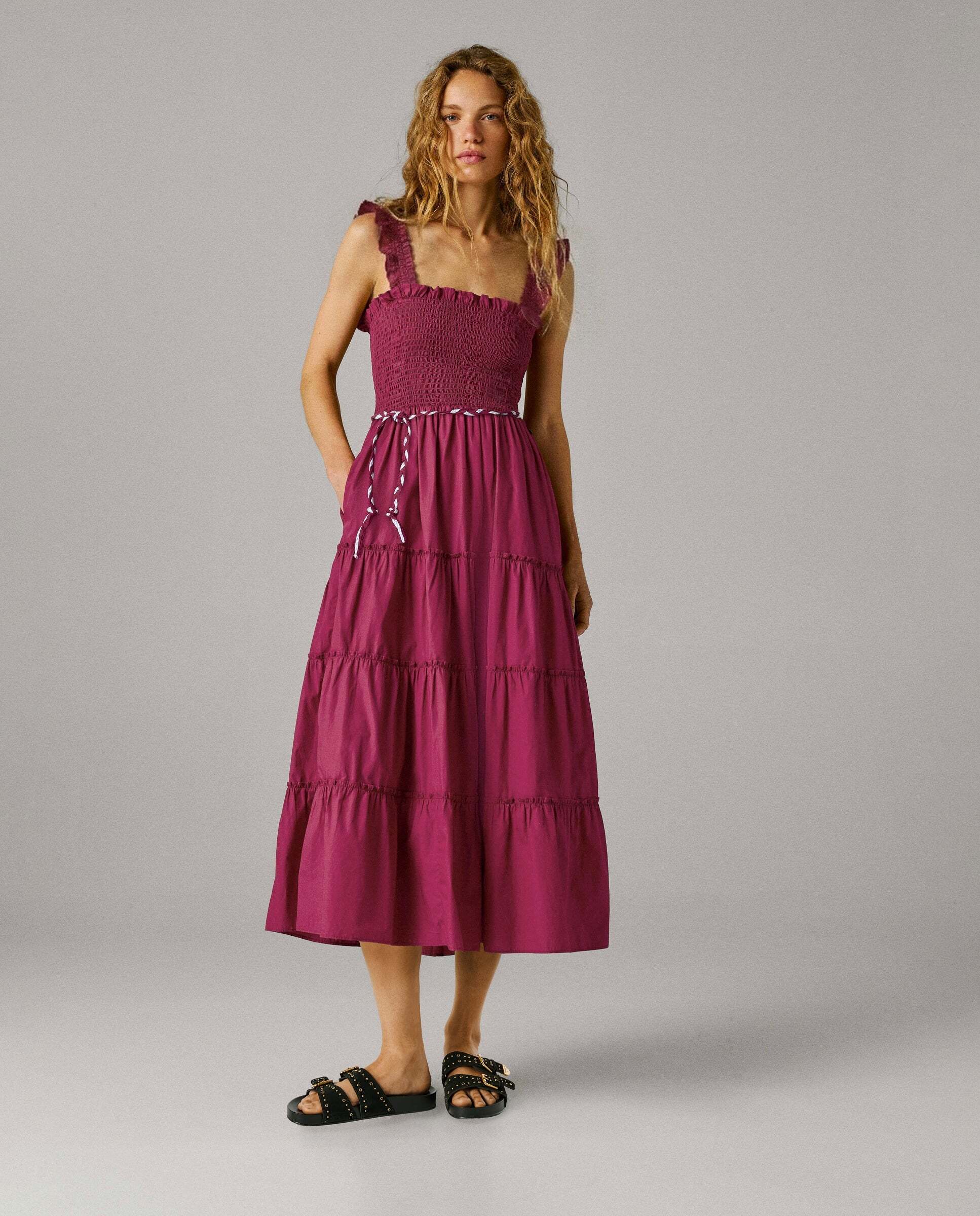 Imagen 7 de Vestido largo de mujer popelín - Pepe Jeans - Rosa Rosa