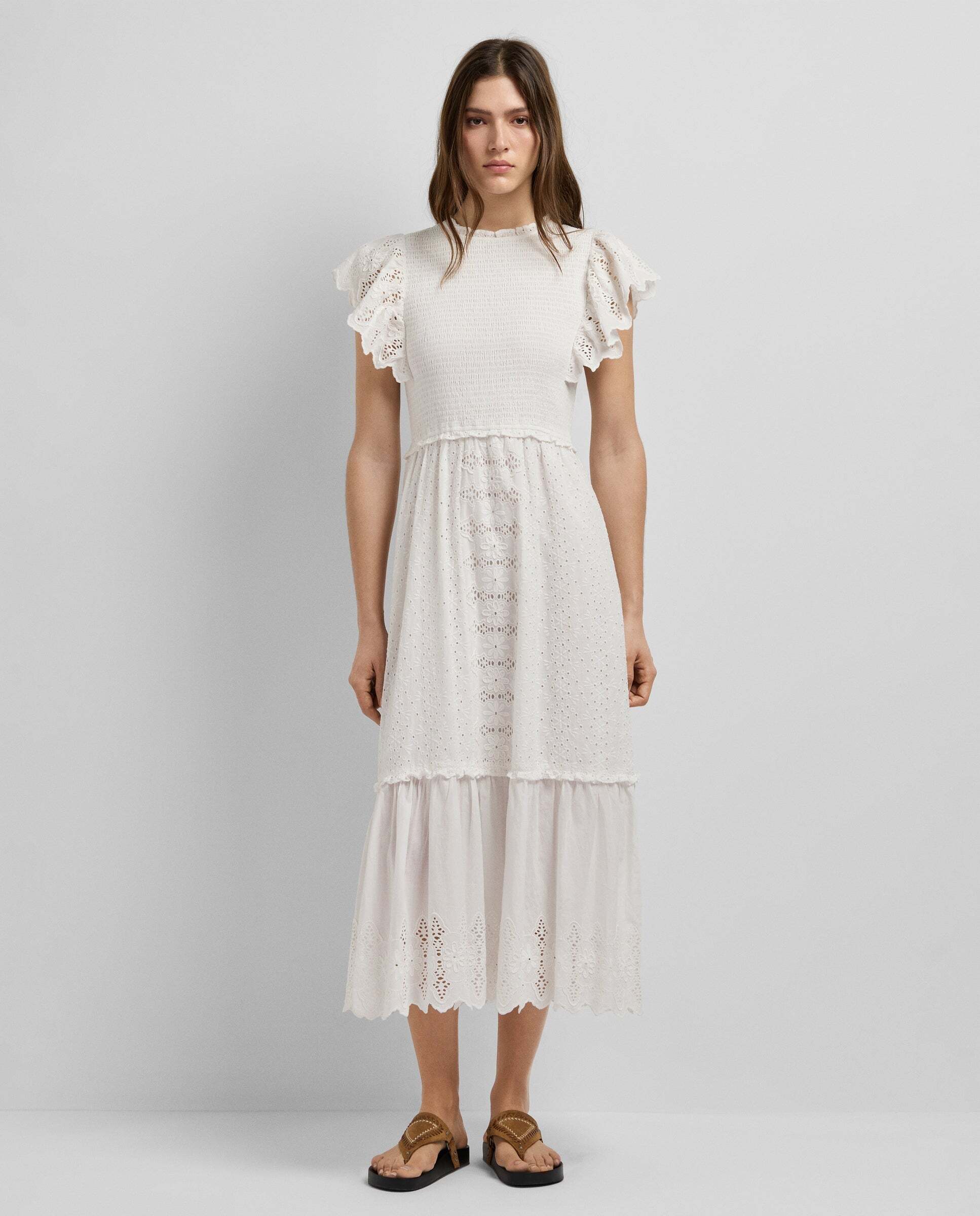 Pepe Jeans - W11 - vestido largo de mujer con detalles calados.