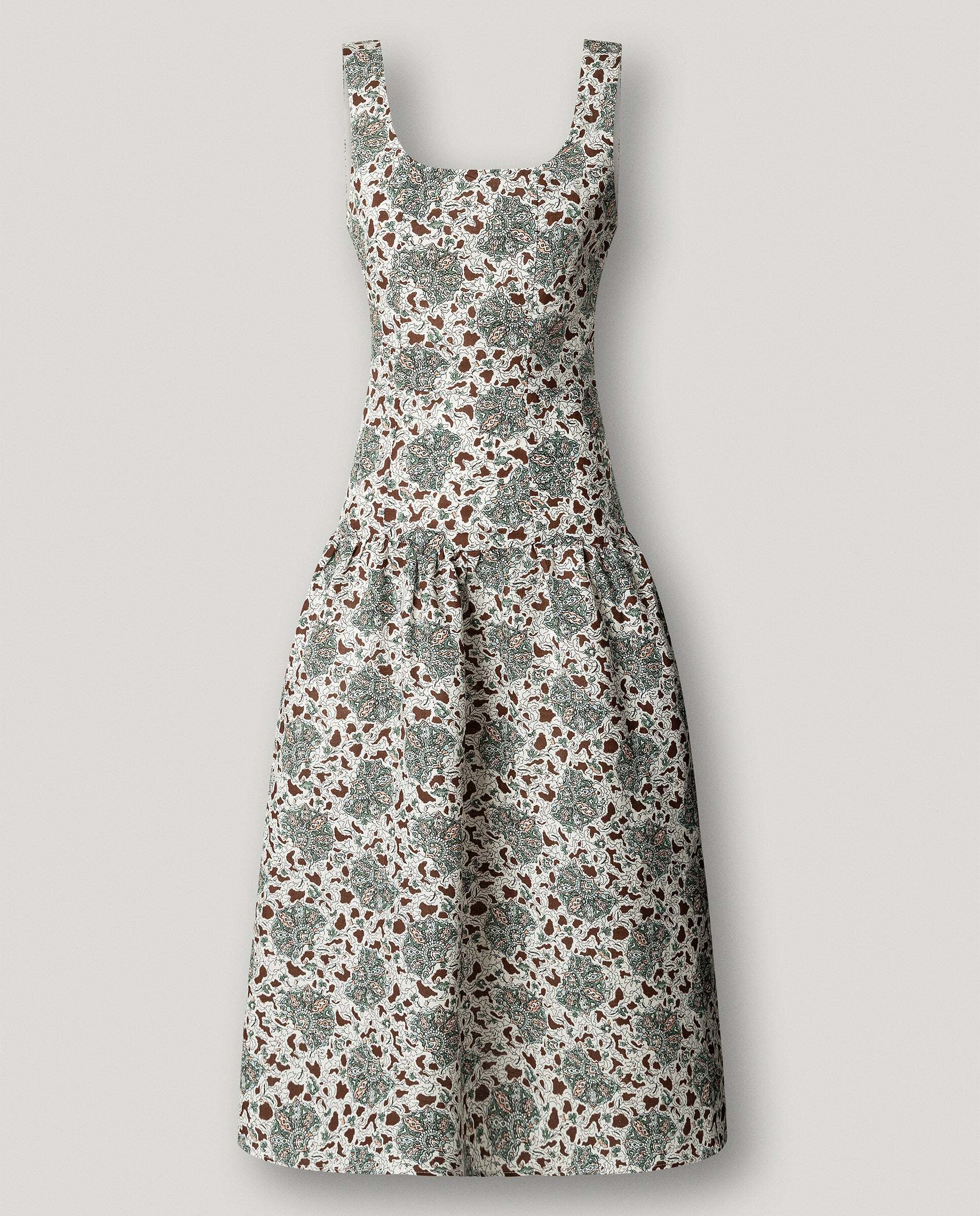 Vestido largo estampado floral con lino - Pepe Jeans - Verde Verde-10