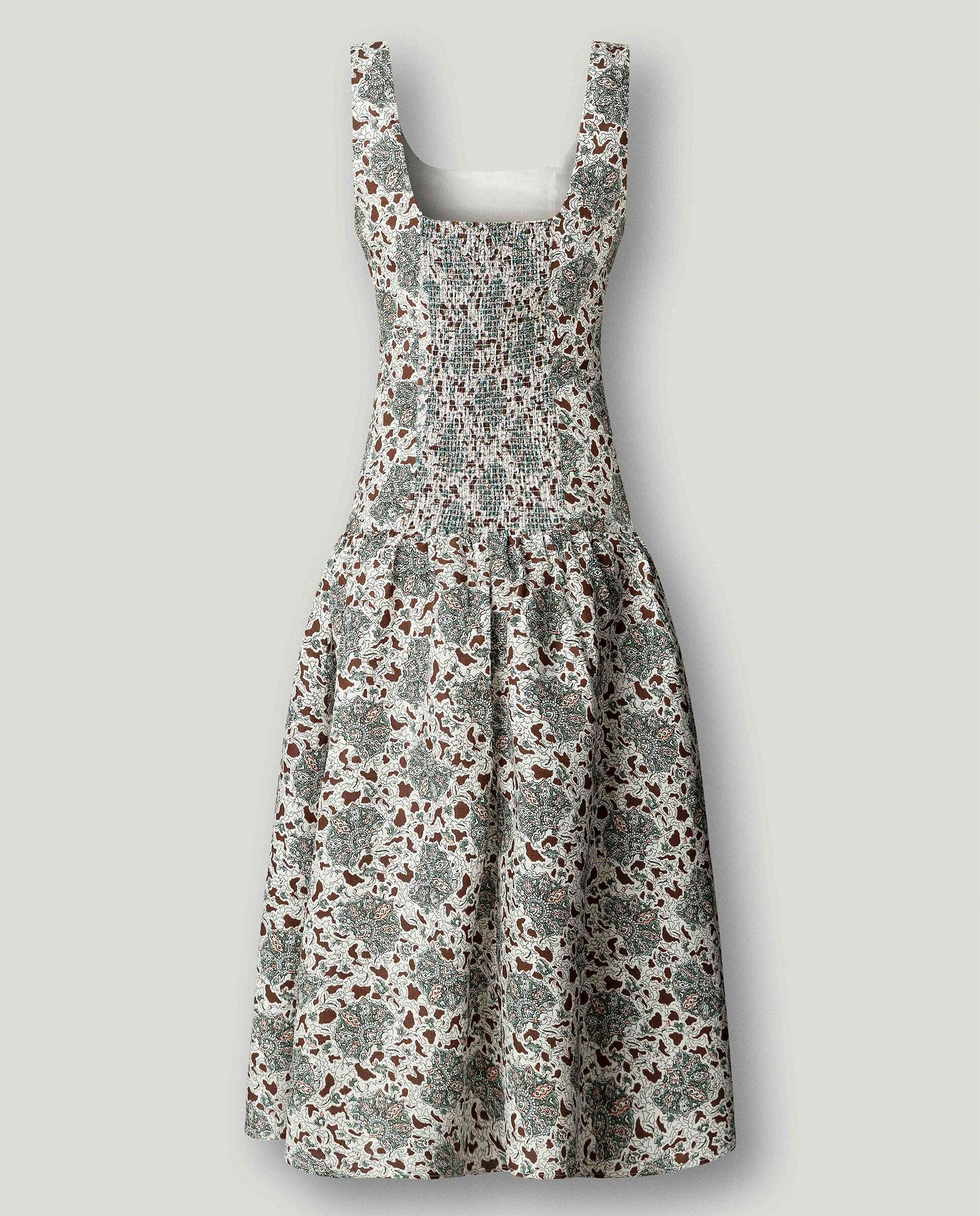 Vestido largo estampado floral con lino - Pepe Jeans - Verde Verde-9