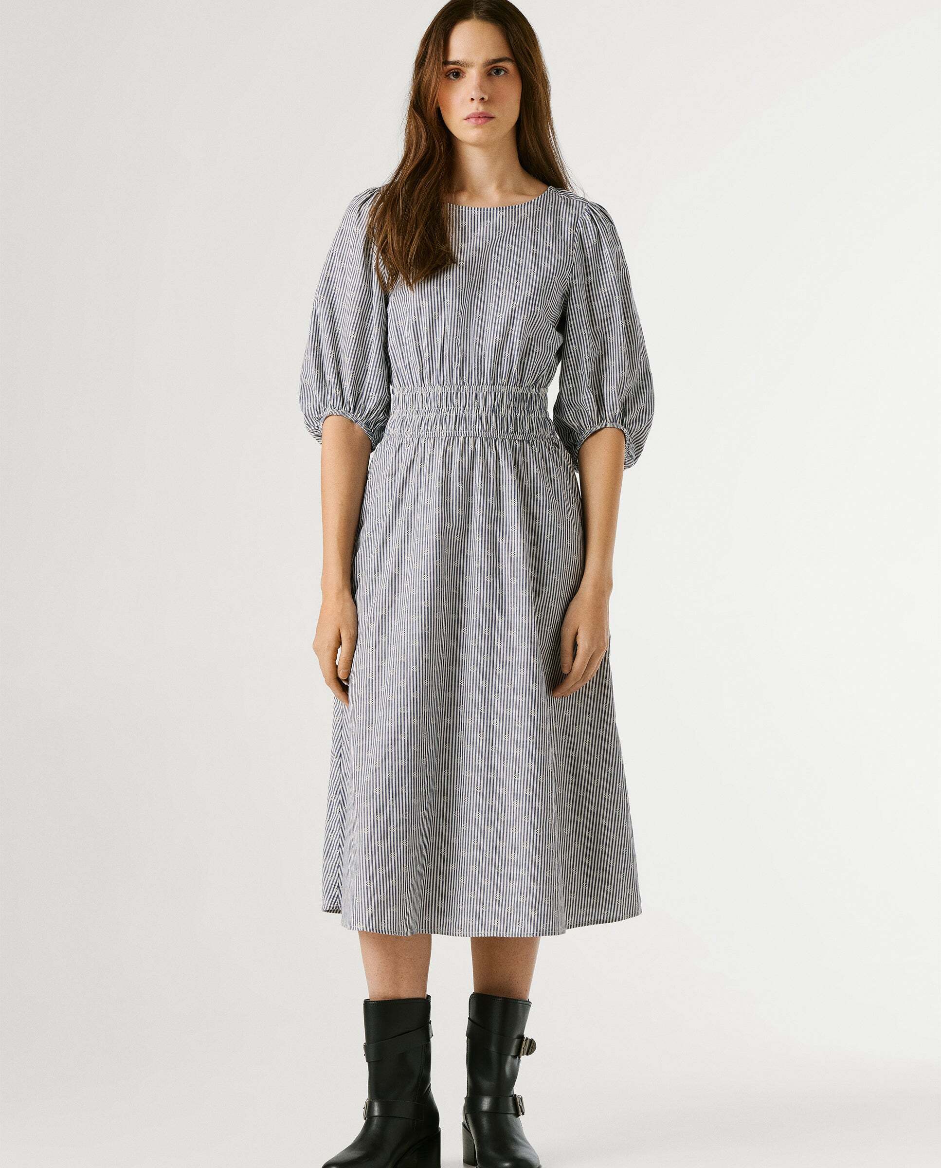 Vestido largo de mujer de rayas - Pepe Jeans - Azul Azul-3