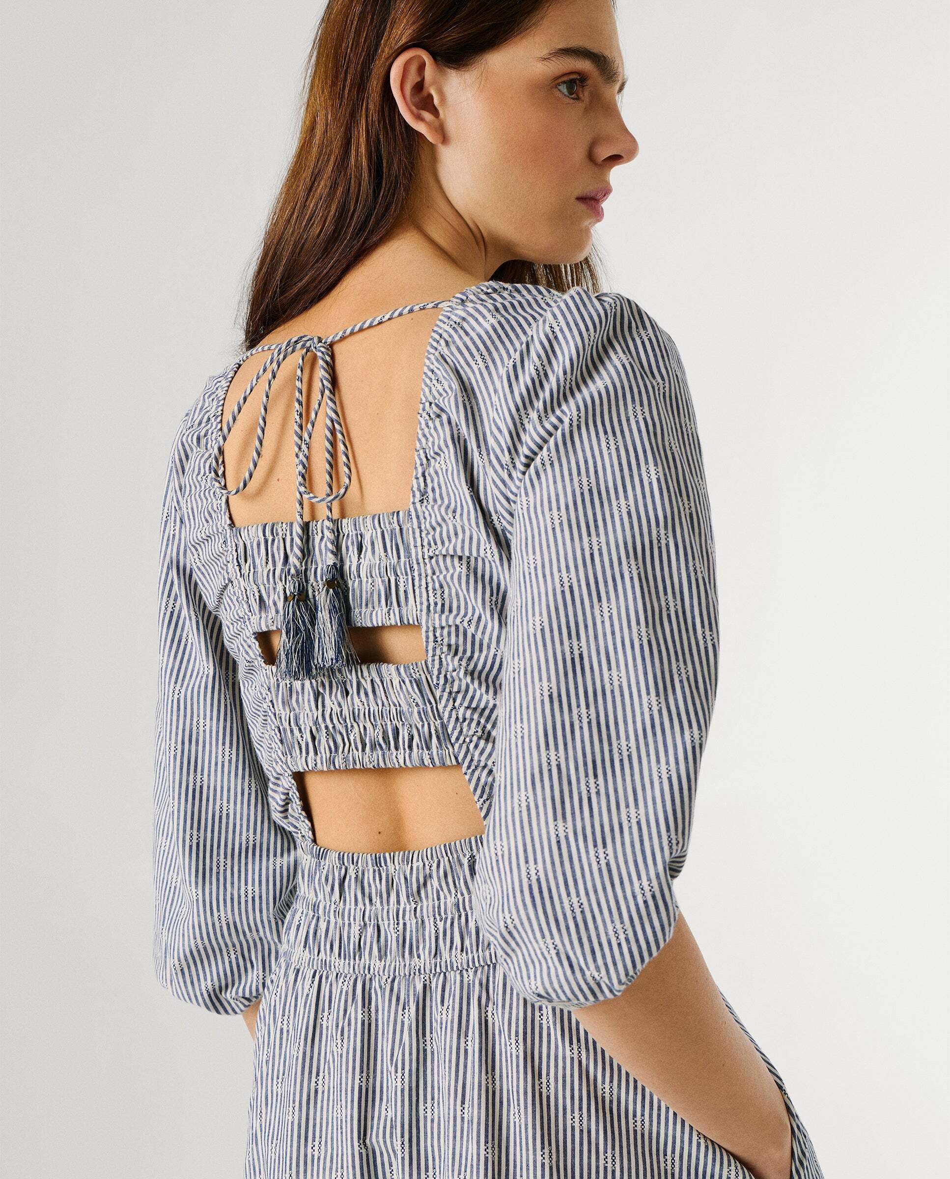 Vestido largo de mujer de rayas - Pepe Jeans - Azul Azul-5