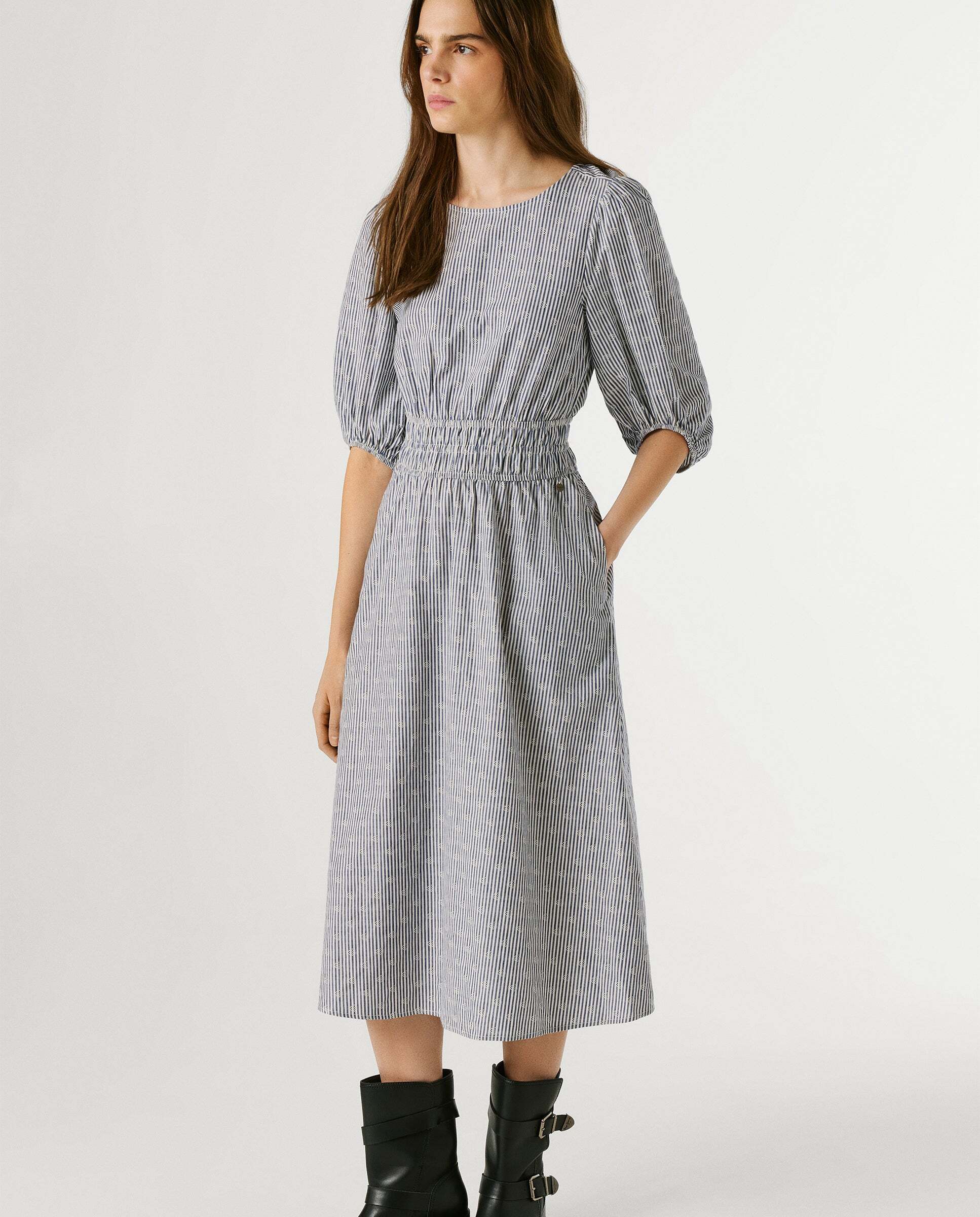 Vestido largo de mujer de rayas - Pepe Jeans - Azul Azul-7