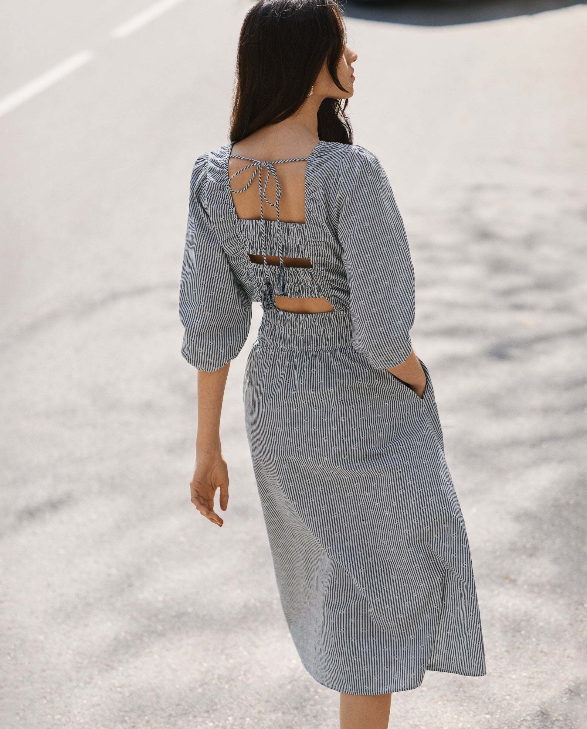 Vestido largo de mujer de rayas - Pepe Jeans - Azul Azul-10