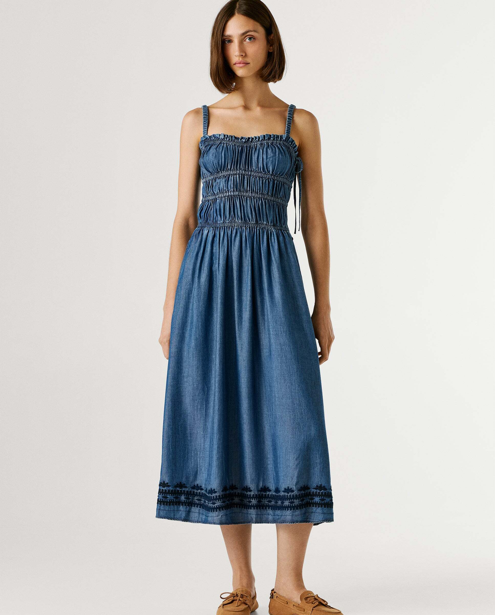 Pepe Jeans - Vestido largo de mujer de tirantes.