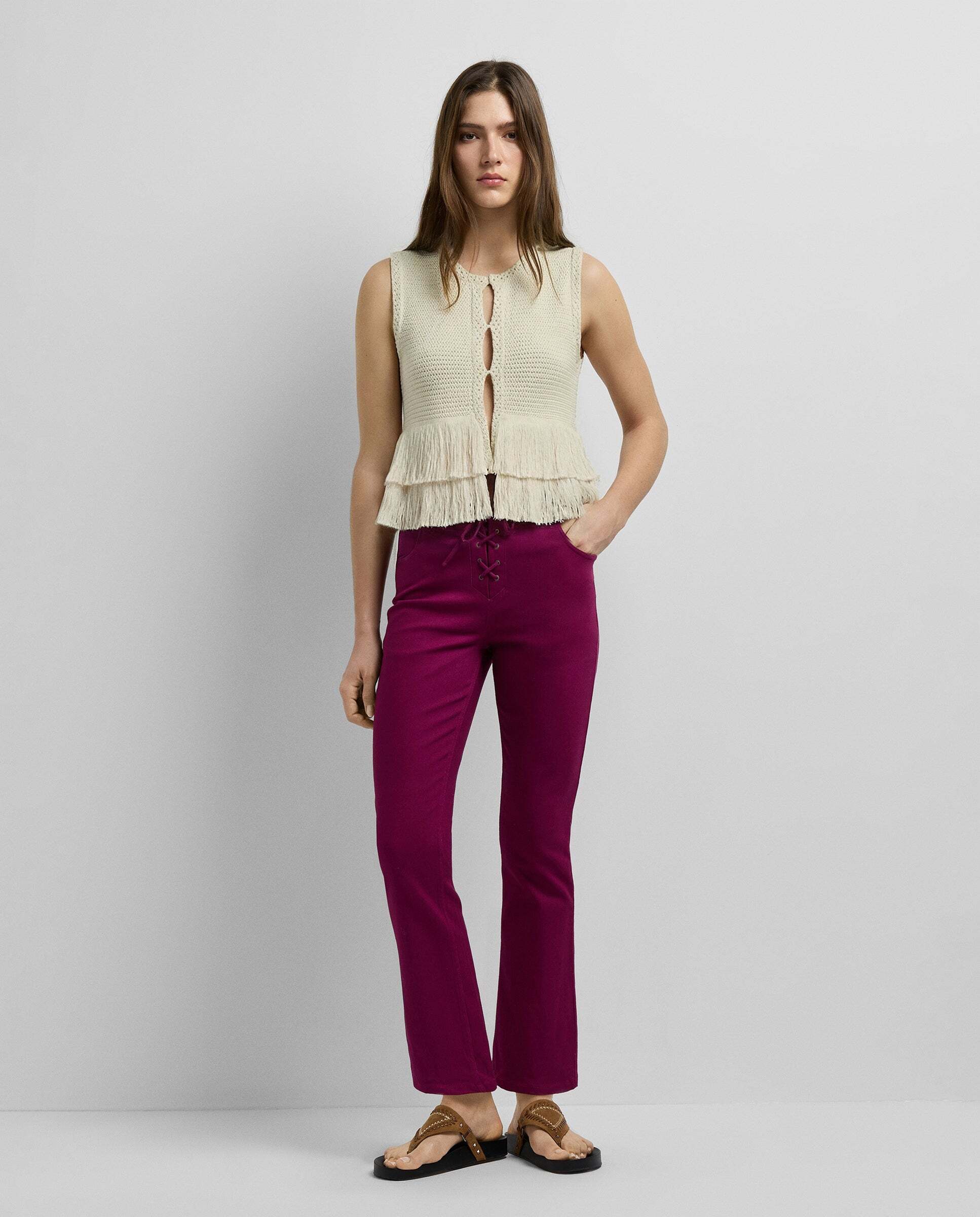 Pepe Jeans - W11 - pantalón elástico de mujer fit flare.