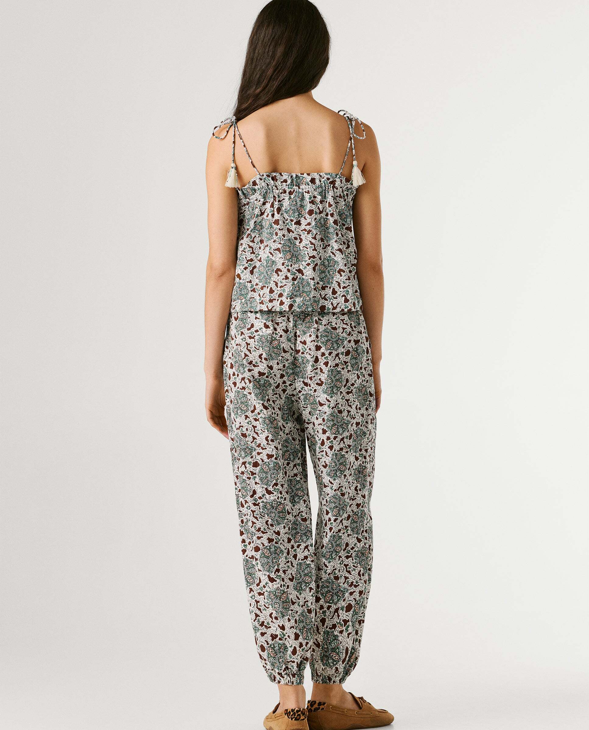 Top estampado floral con lino - Pepe Jeans - Verde Verde-3