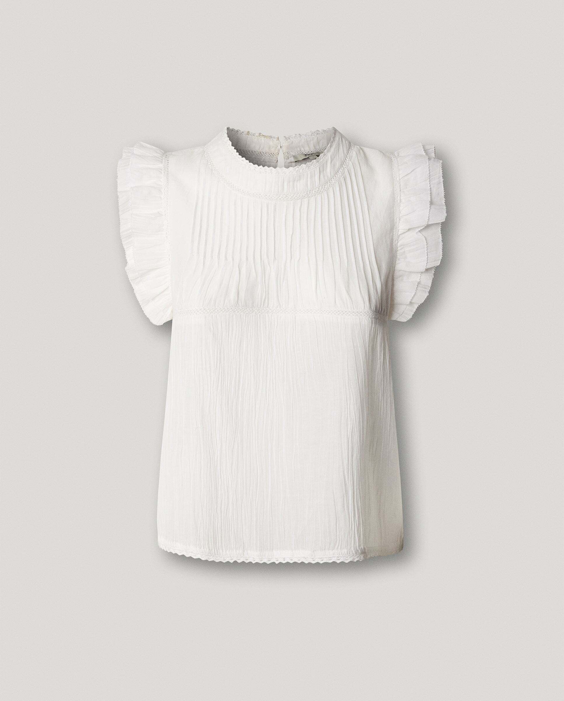 Imagen 9 de Blusa de mujer con detalles plisados - Pepe Jeans - Blanco Blanco